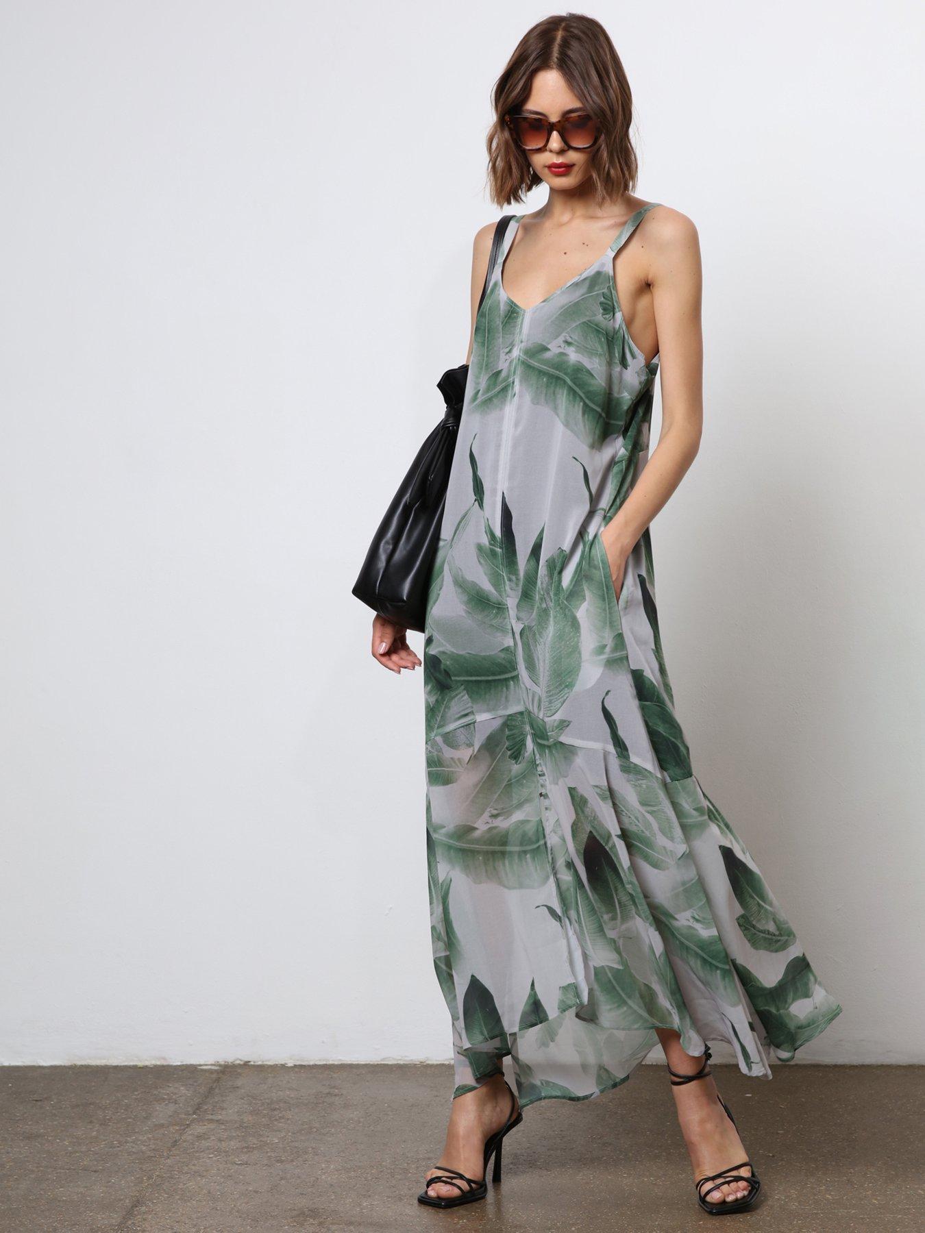 undefined Maxi Slip Dress - Green