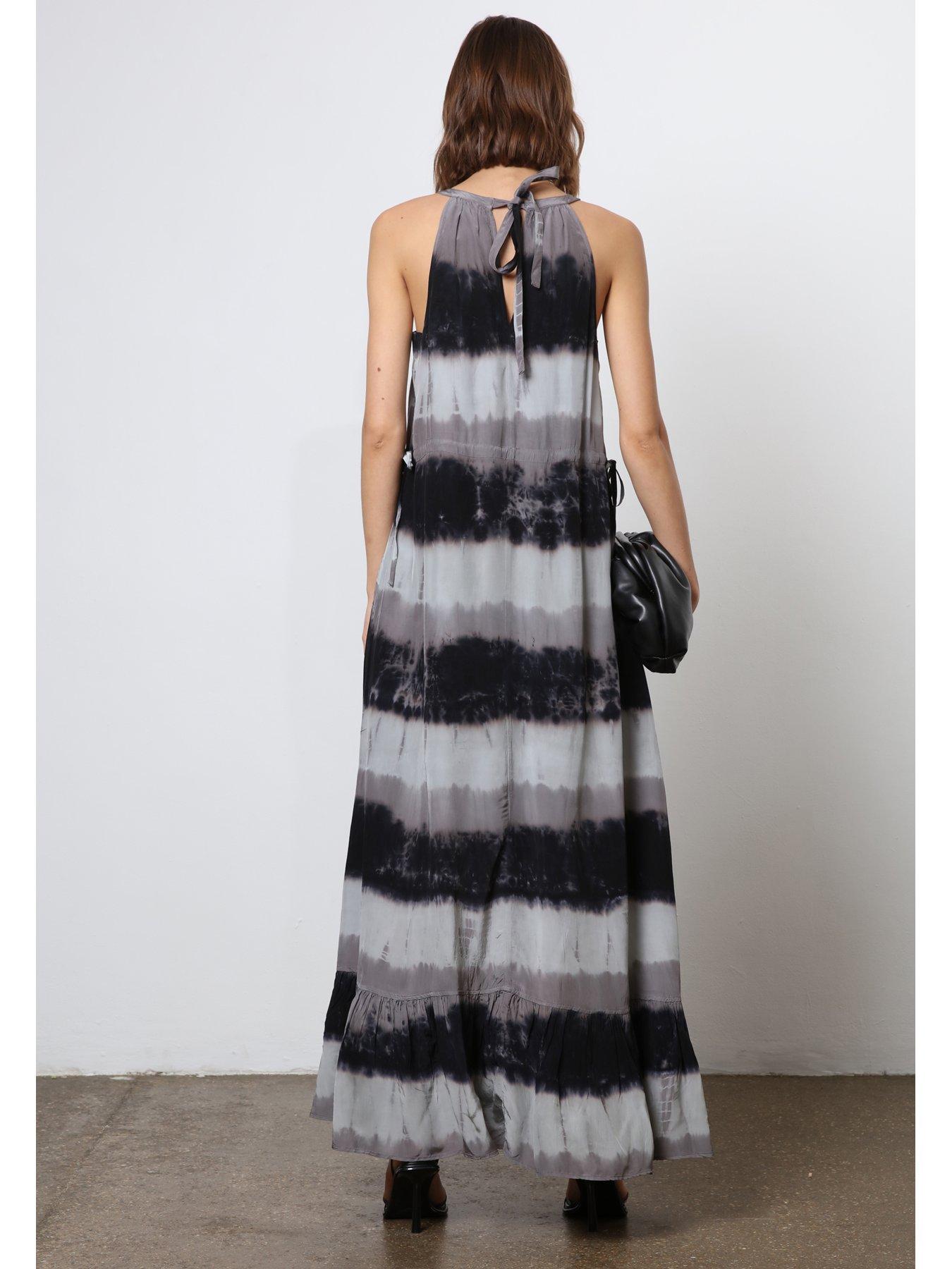 Religion Halter Neck Tie Dye Maxi Dress - Black | Littlewoods