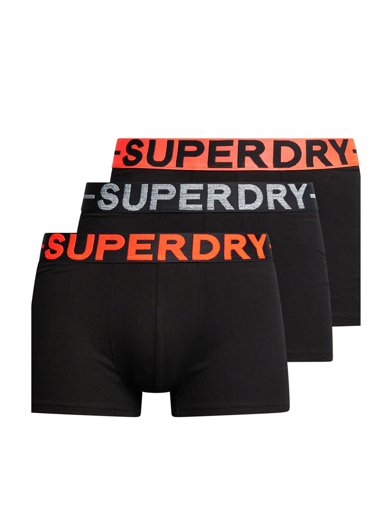 Superdry 3 pack Logo Waistband Boxers Black littlewoods