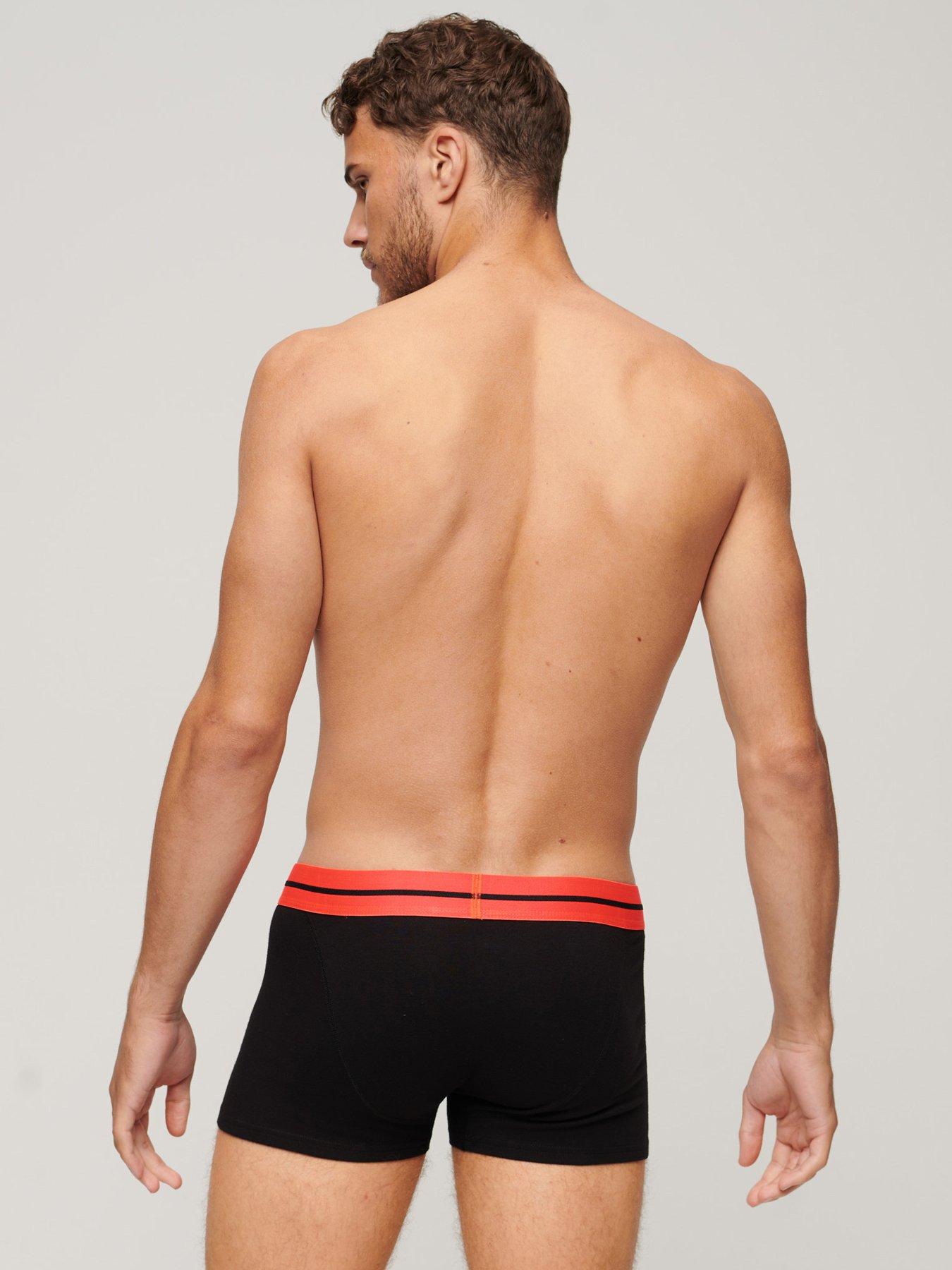  image of superdry-3-pack-logo-waistband-trunks-black