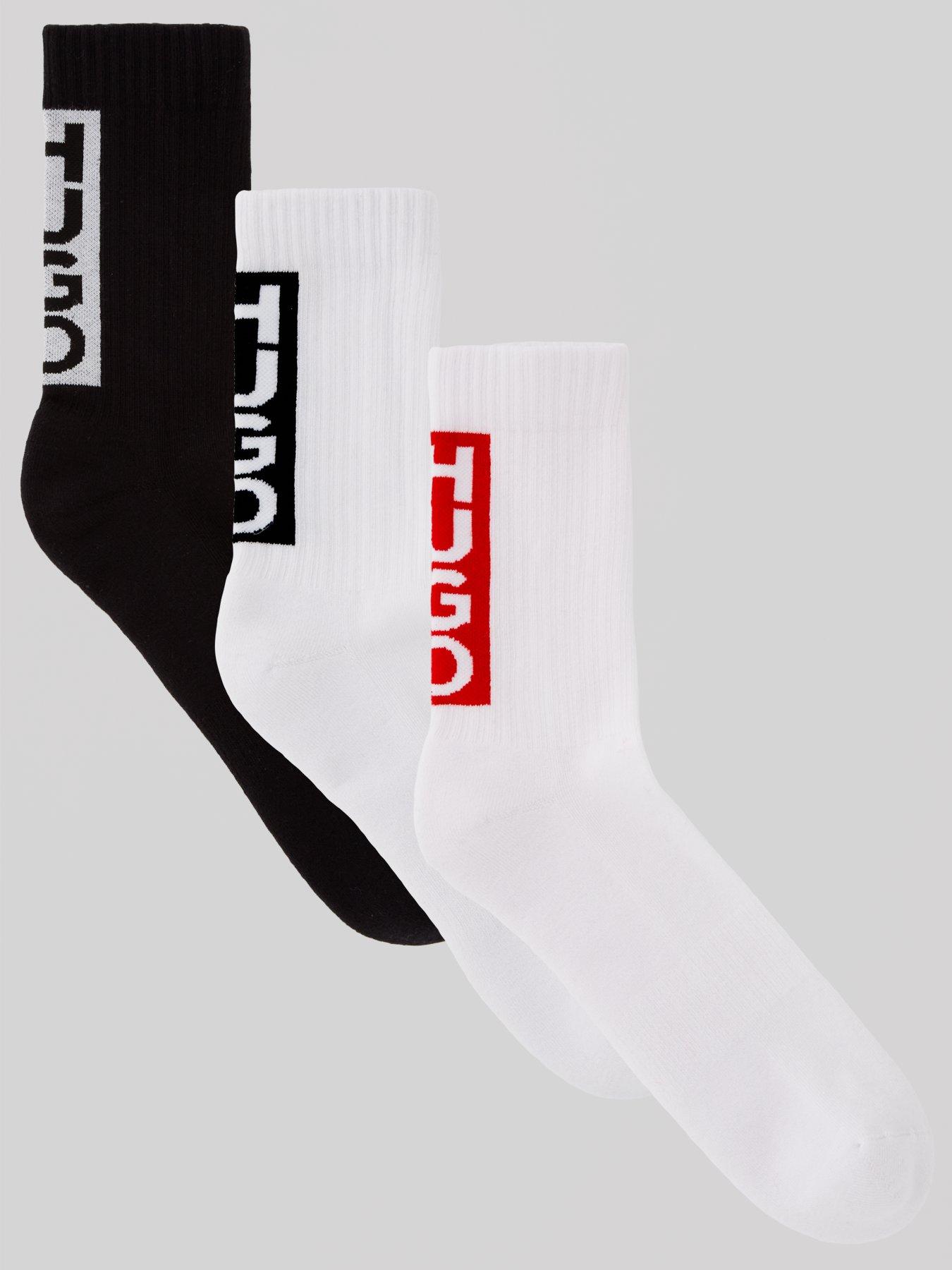 undefined 3 Pack Back Label Crew Socks - Assorted - Multi