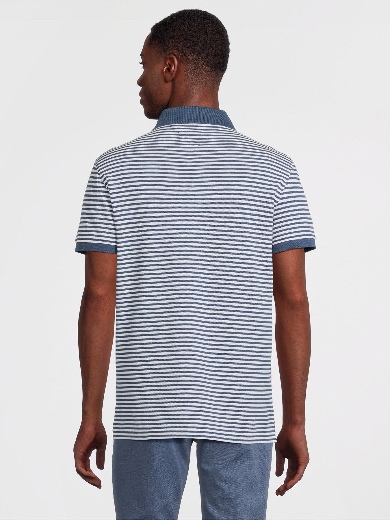  image of tommy-hilfiger-1985-regular-fit-stripe-polo-shirt-blue