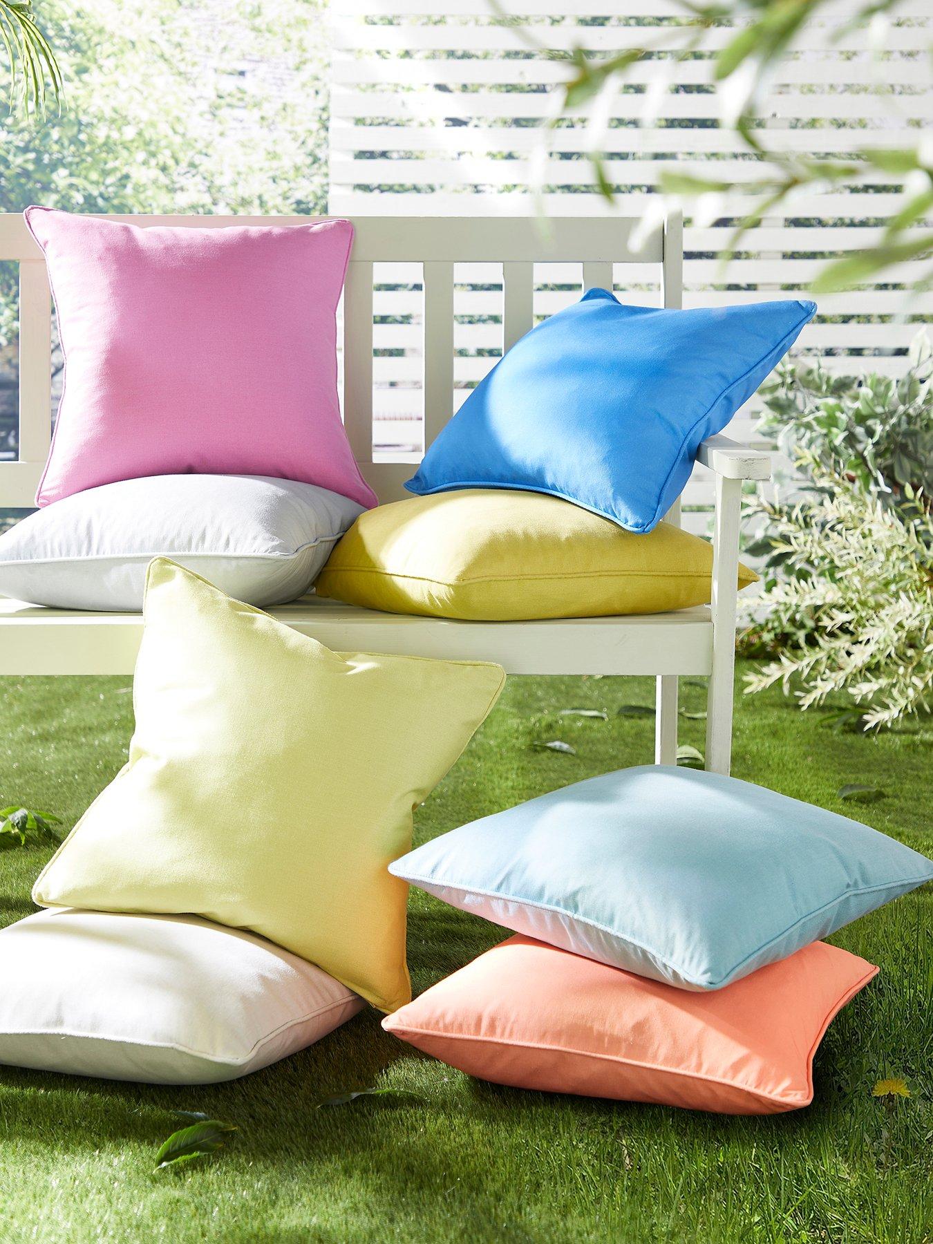  image of fusion-plain-dye-outdoor-cushion-blue