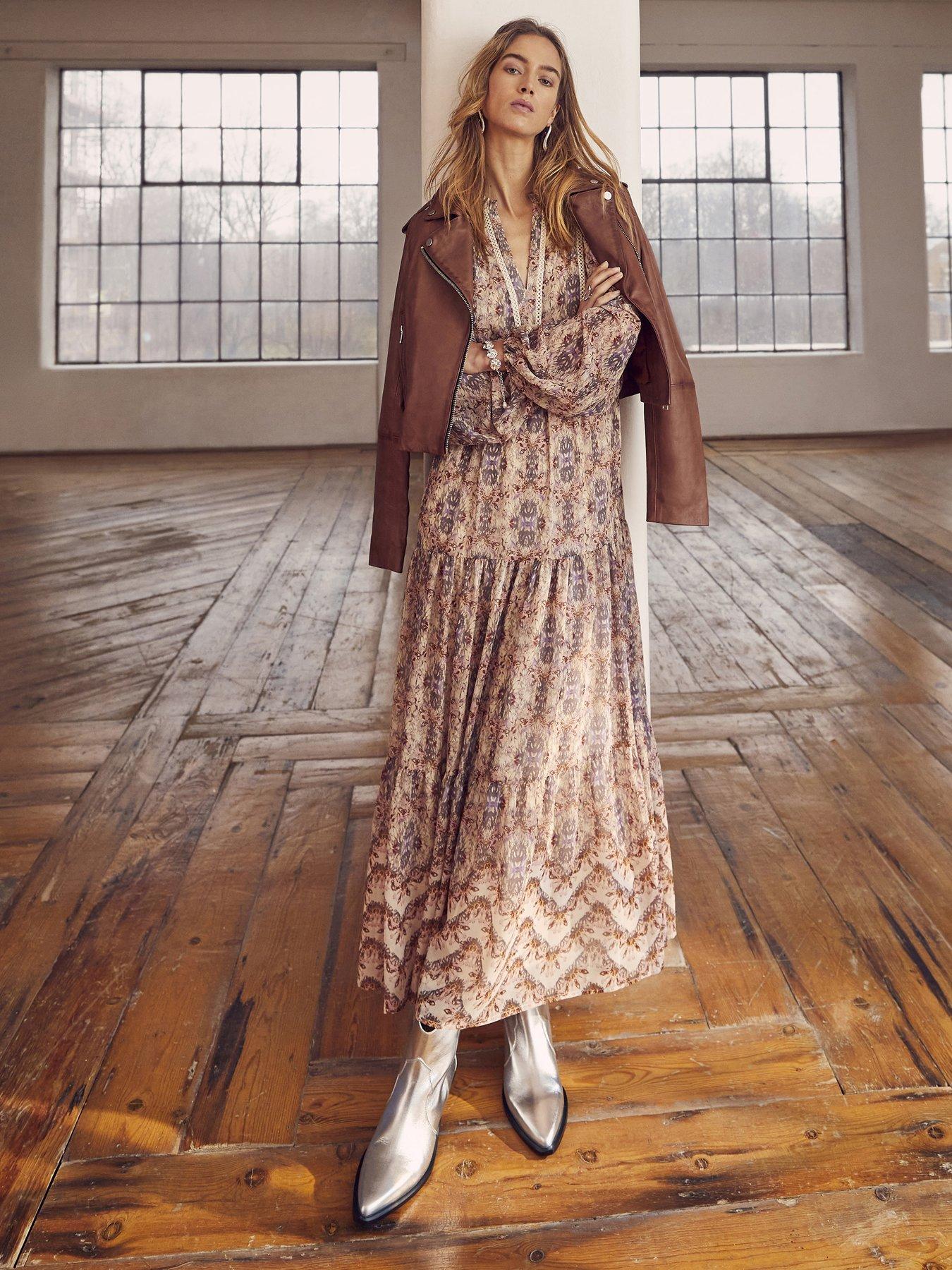 Mint Velvet Neutral Print Boho Maxi Dress | Littlewoods