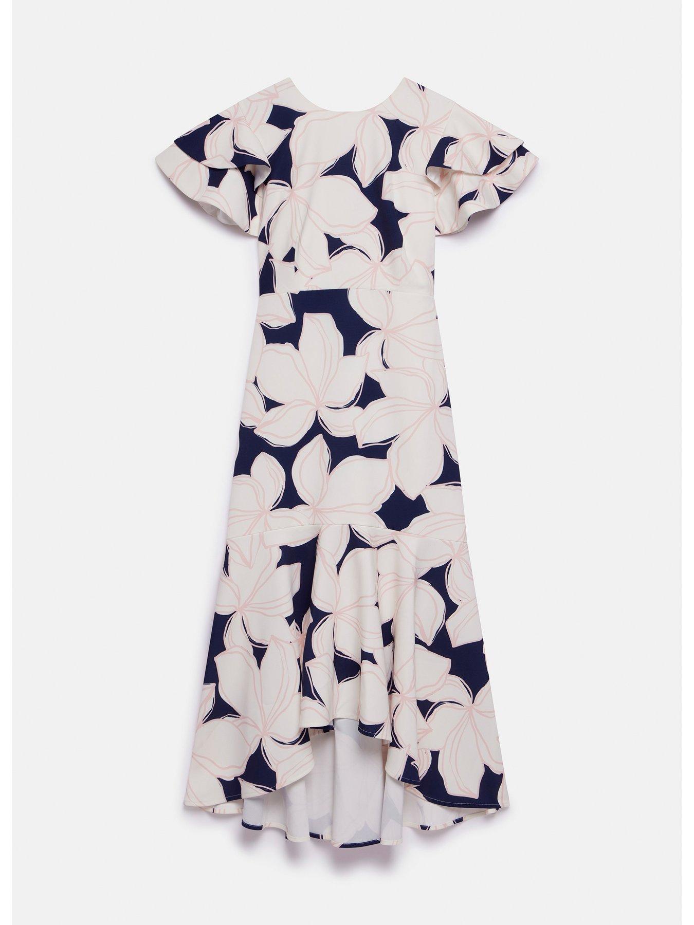 Image 4 of 5 of Mint Velvet Floral Print Ruffle Midi Dress