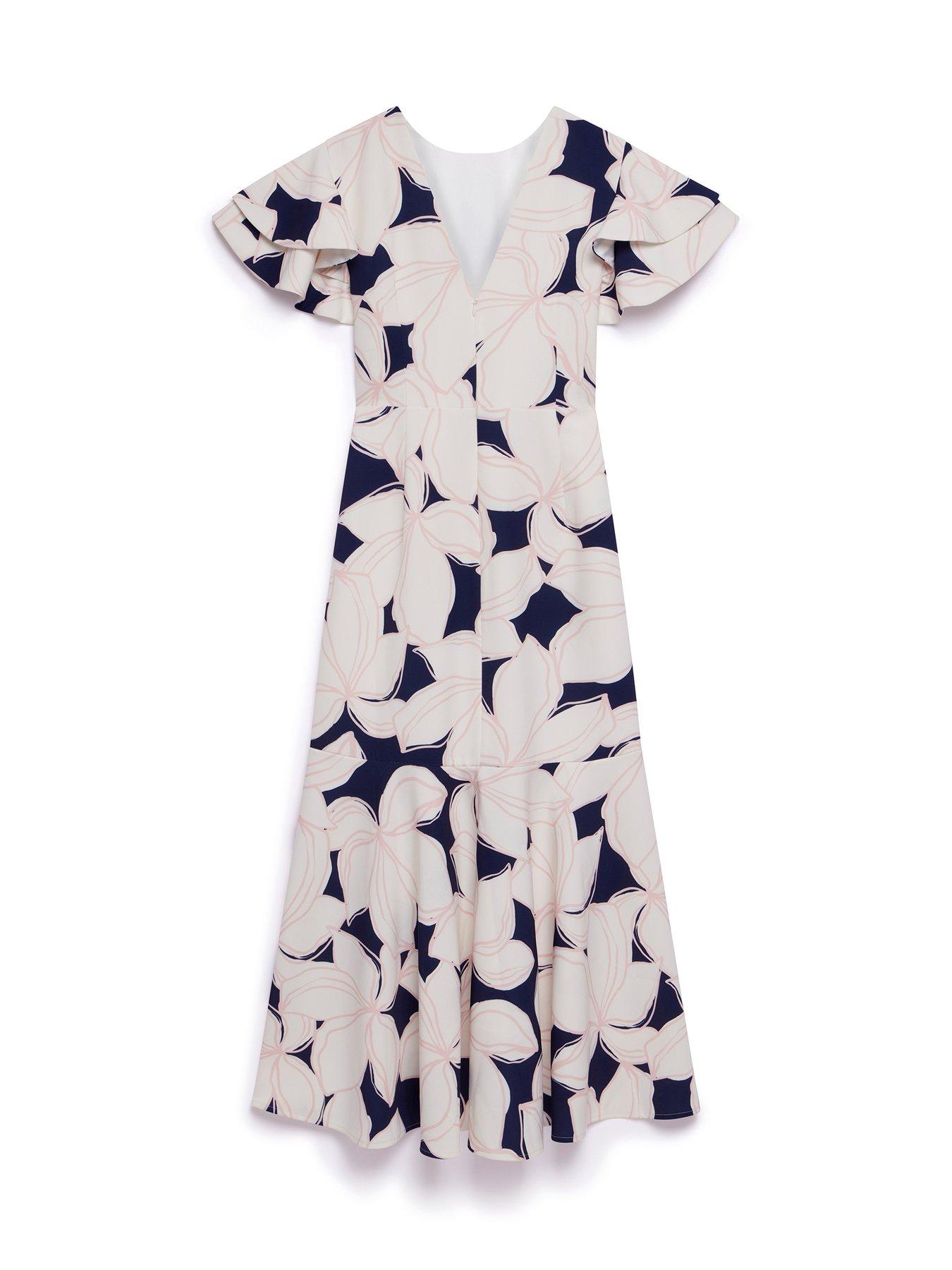 Image 5 of 5 of Mint Velvet Floral Print Ruffle Midi Dress