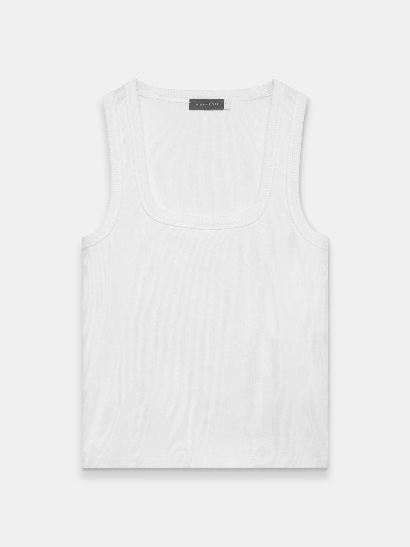  image of mint-velvet-ivory-square-scoop-neck-vest