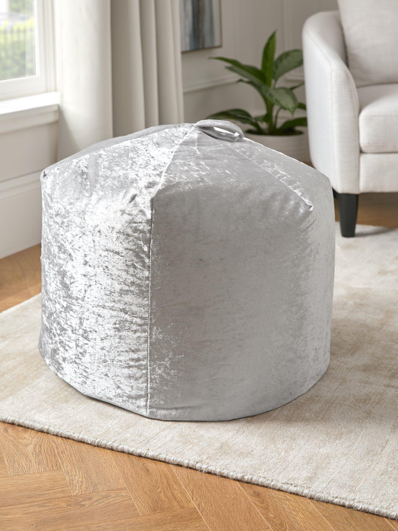 undefined Crushed Velvet Beanbag - Silver