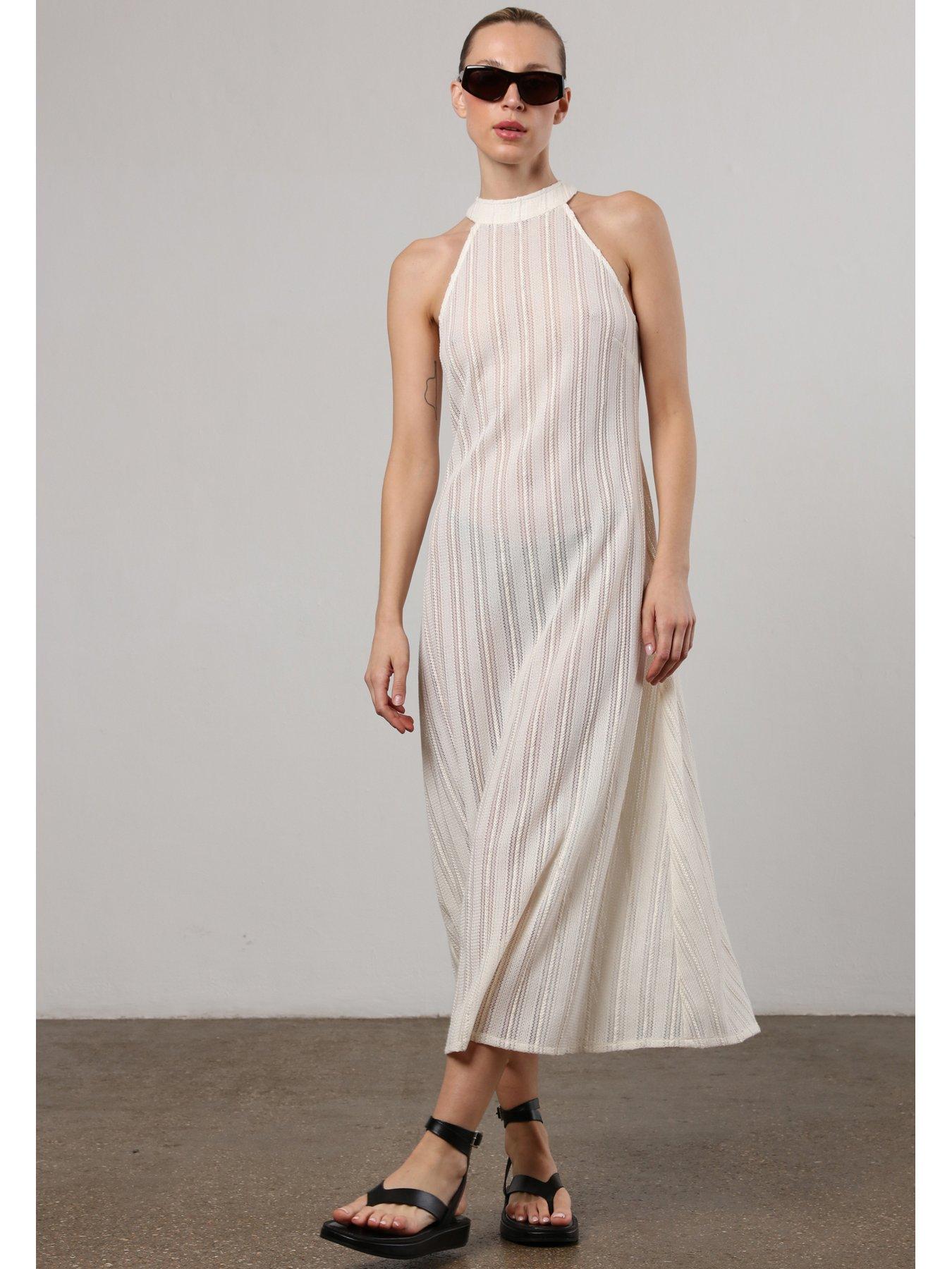  image of religion-crochet-halterneck-maxi-dress-white