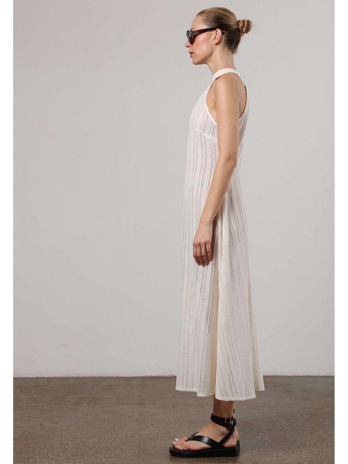  image of religion-crochet-halterneck-maxi-dress-white