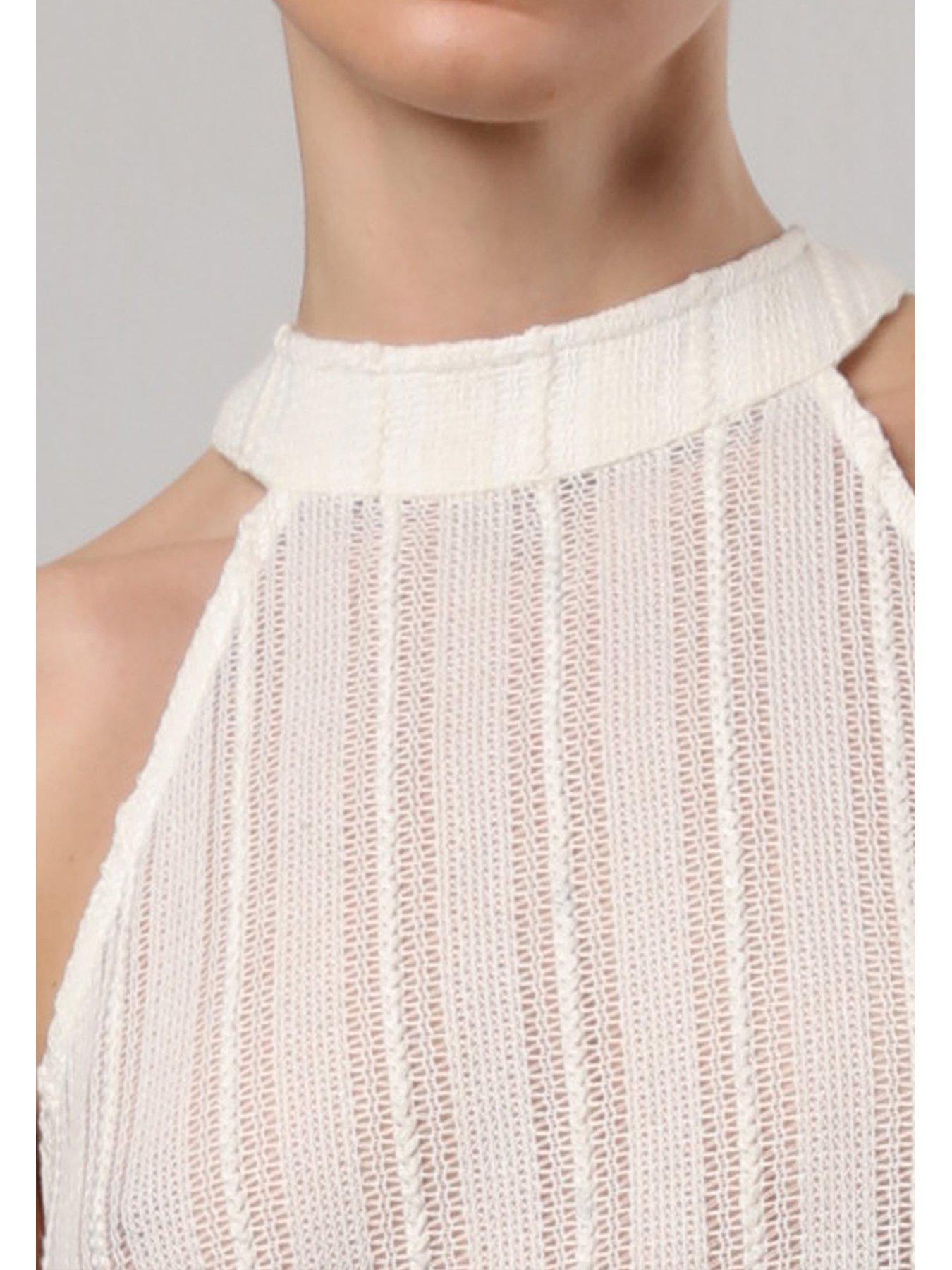  image of religion-crochet-halterneck-maxi-dress-white