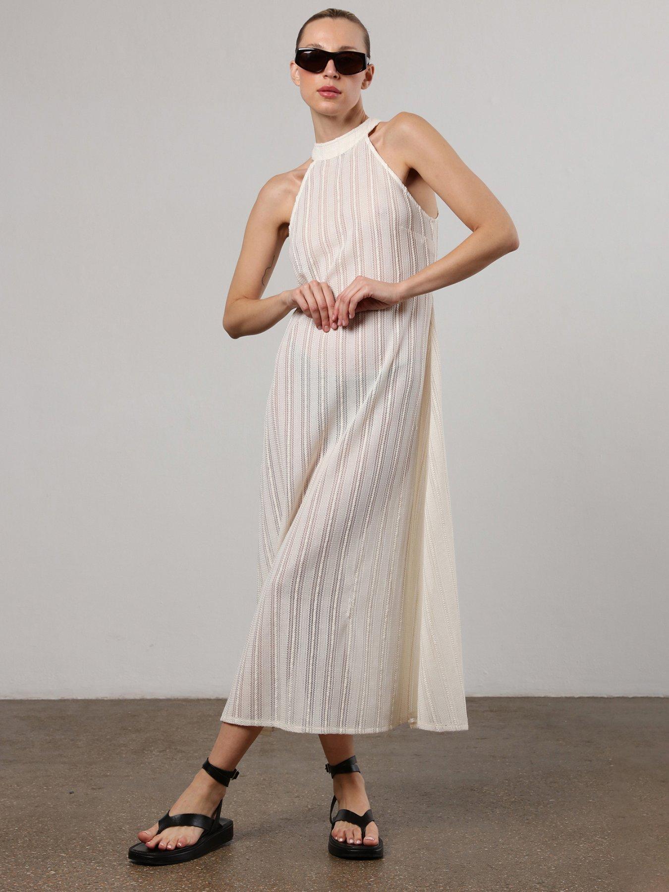  image of religion-crochet-halterneck-maxi-dress-white