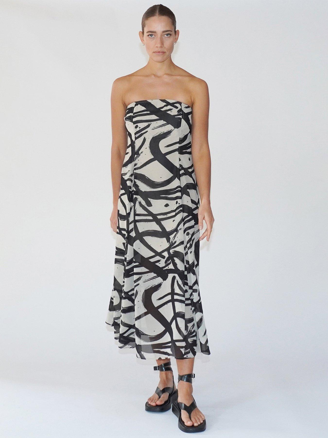 undefined Bandeau Midi Dress  - Taupe