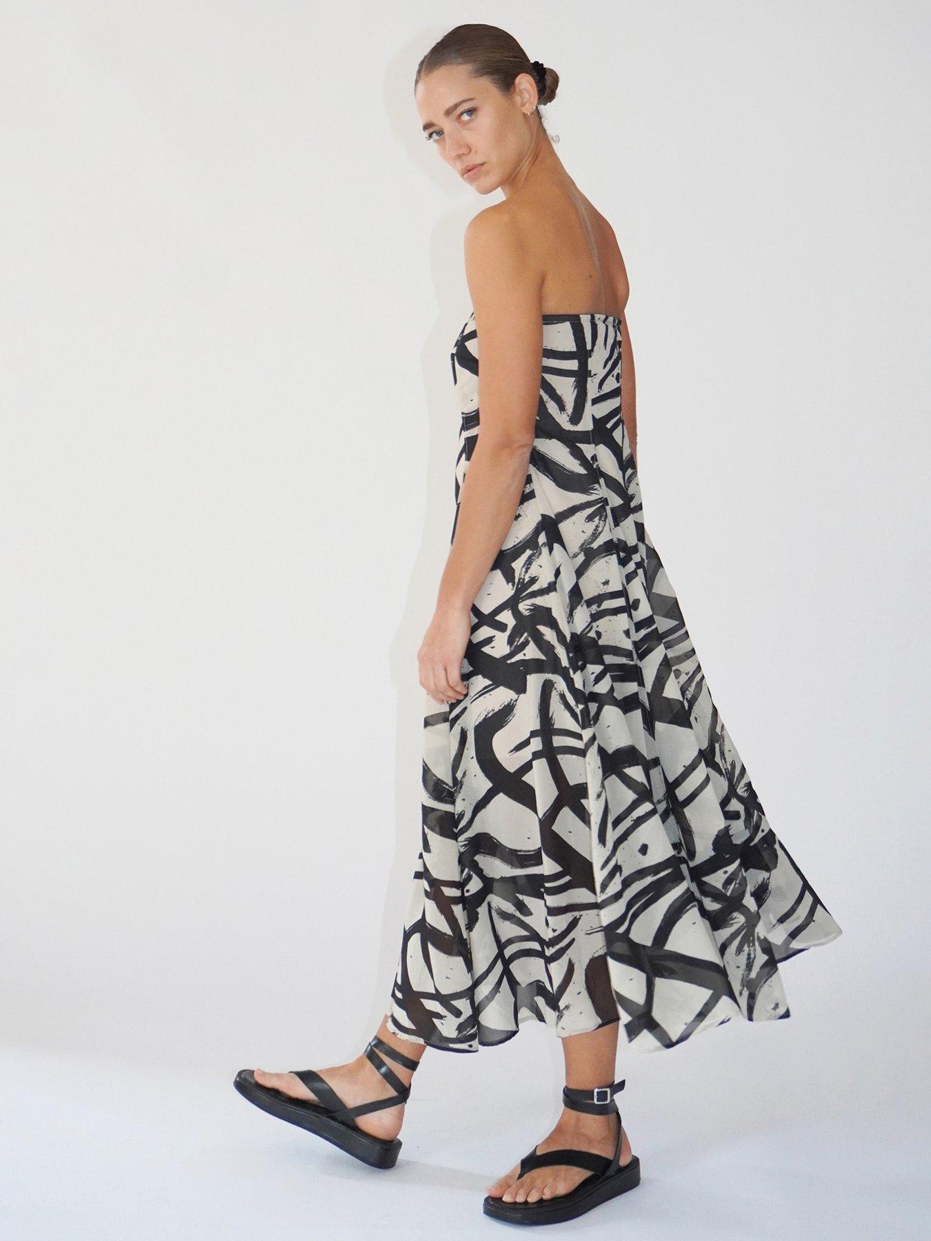 image of religion-bandeau-midi-dress-taupe