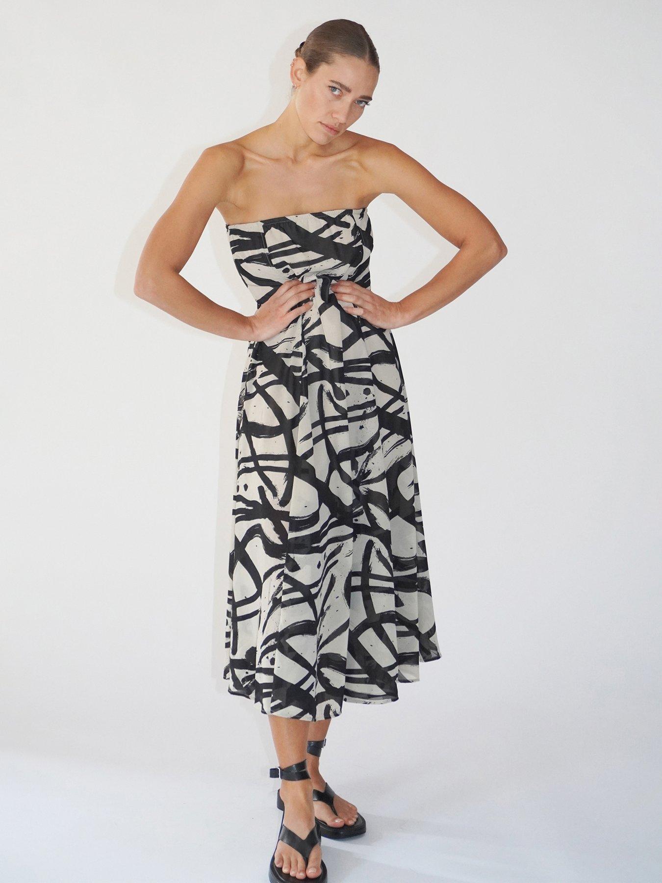  image of religion-bandeau-midi-dress-taupe