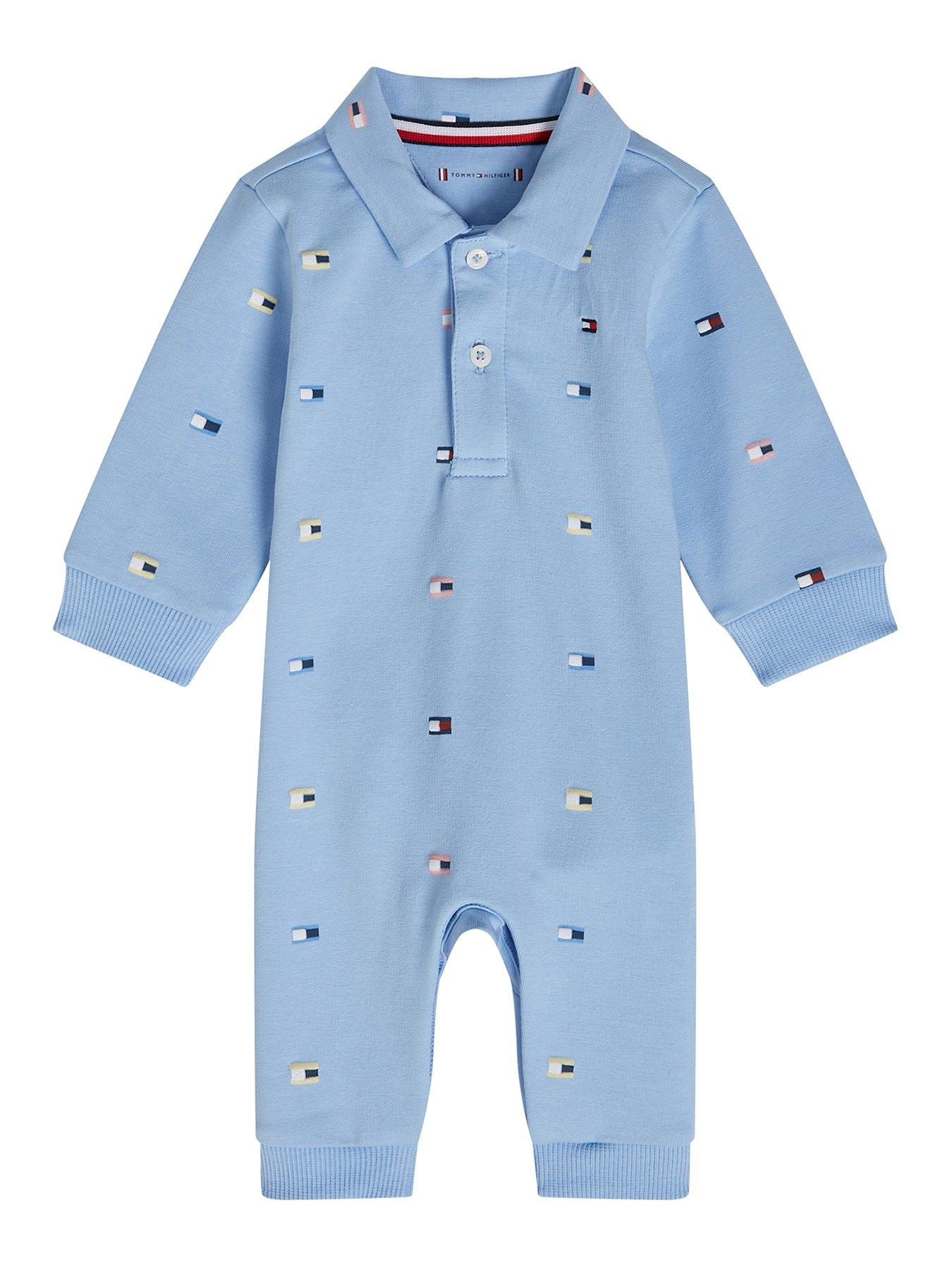 Tommy Hilfiger Baby Boys Fun Allover Print Coverall - Light Blue 