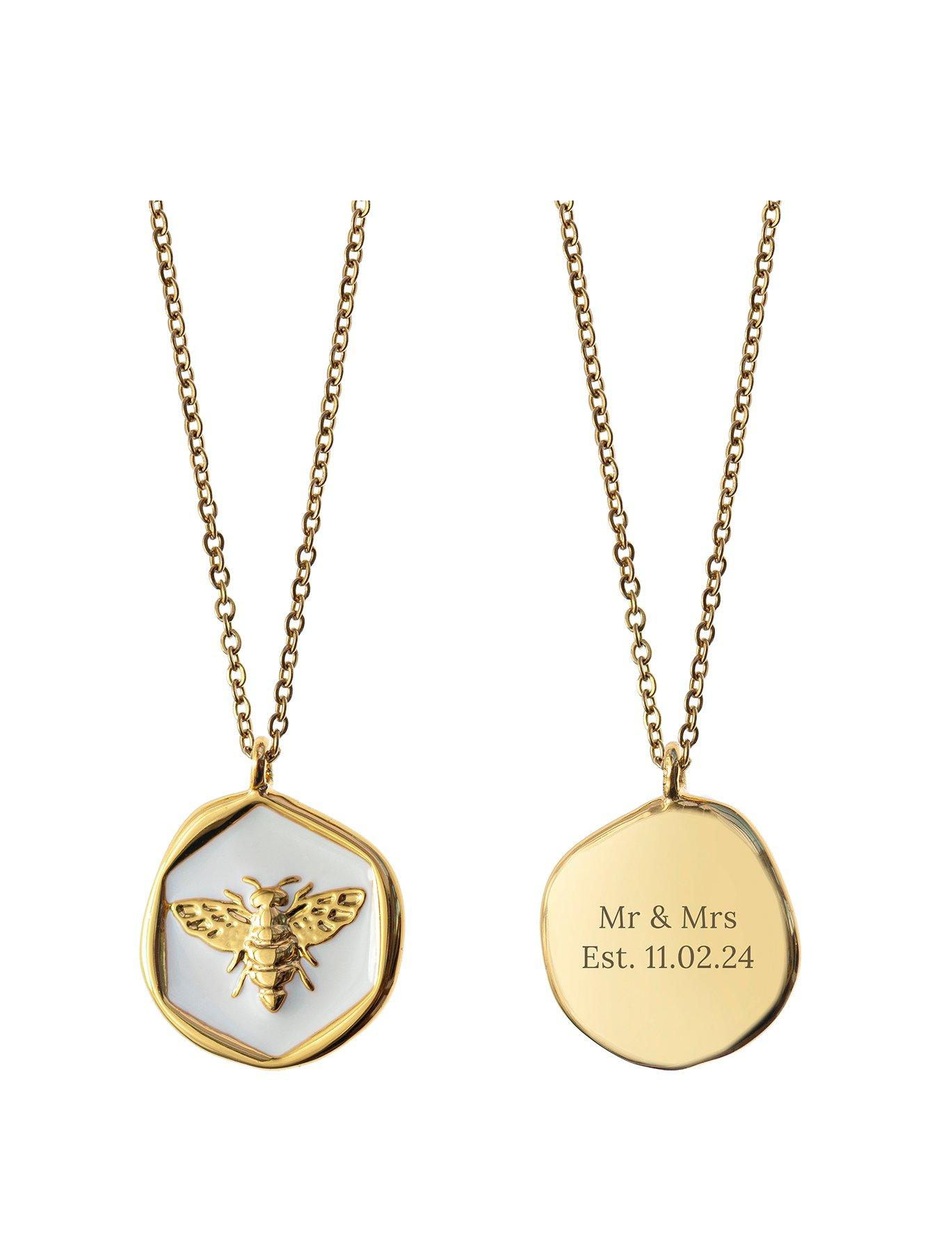 Image 1 of 7 of Treat Republic Personalised Honey Bee Pendant and Necklace