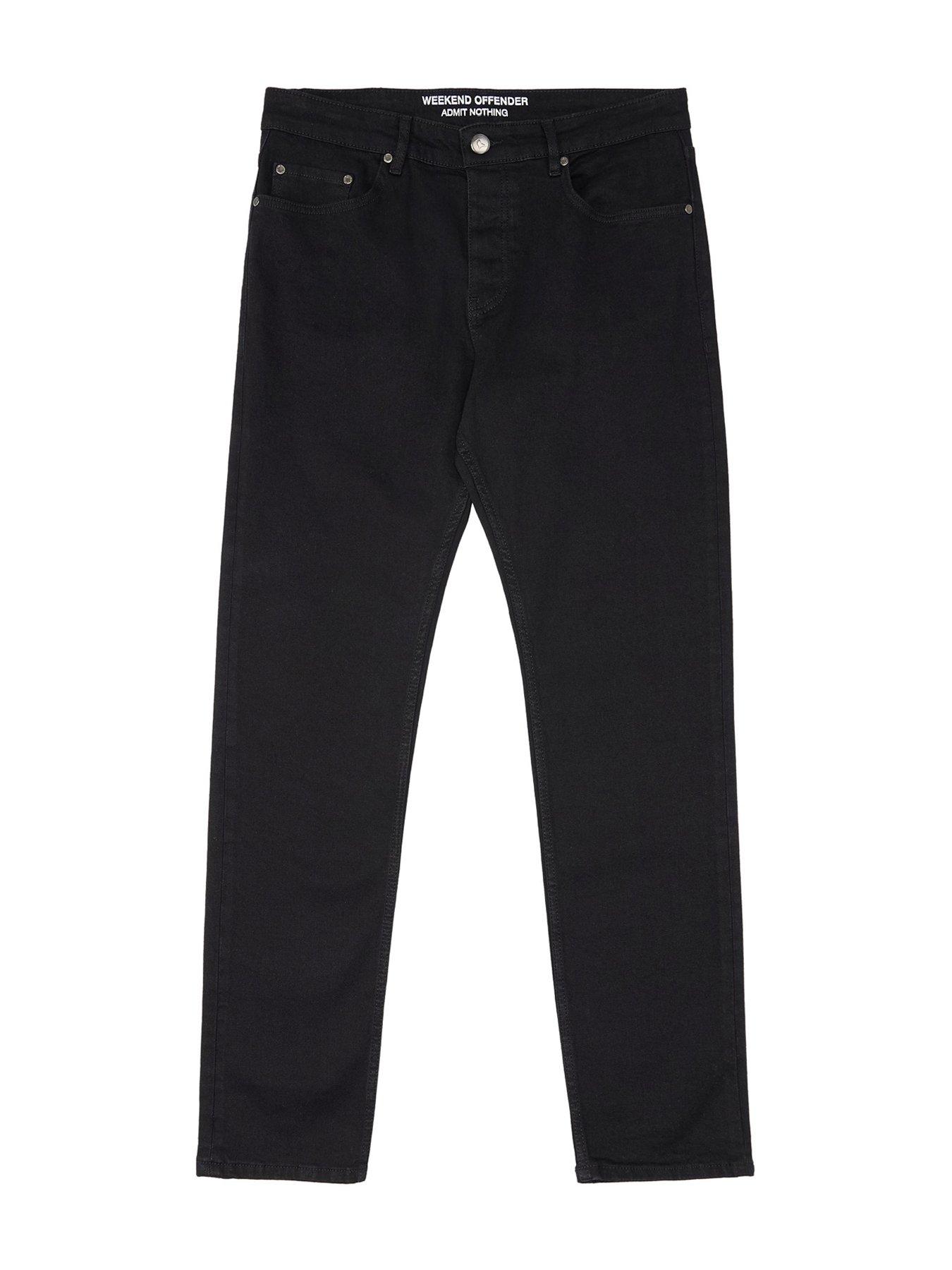  image of weekend-offender-tapered-fit-jeans-black