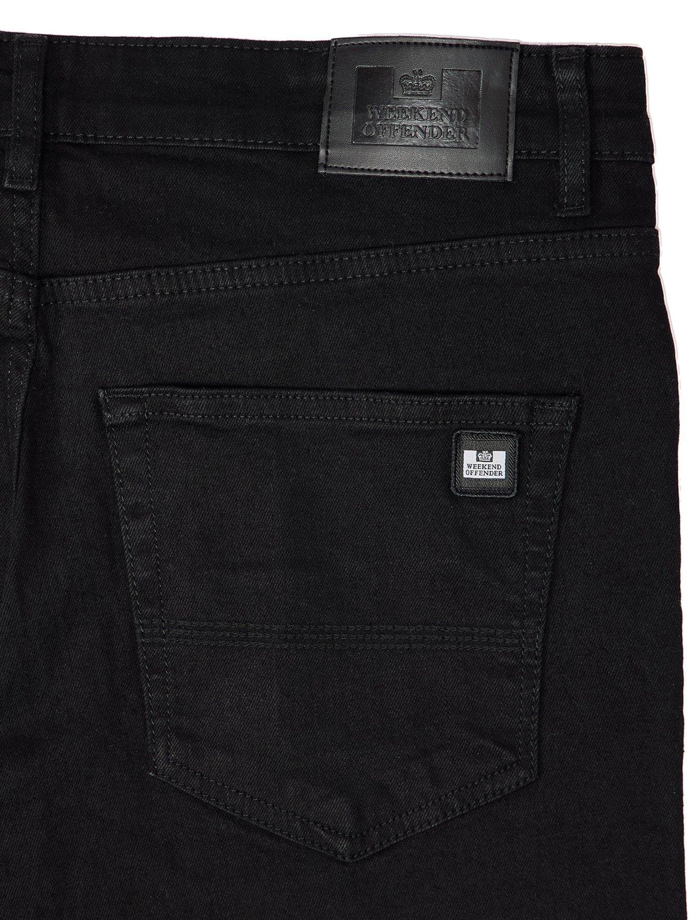 image of weekend-offender-tapered-fit-jeans-black