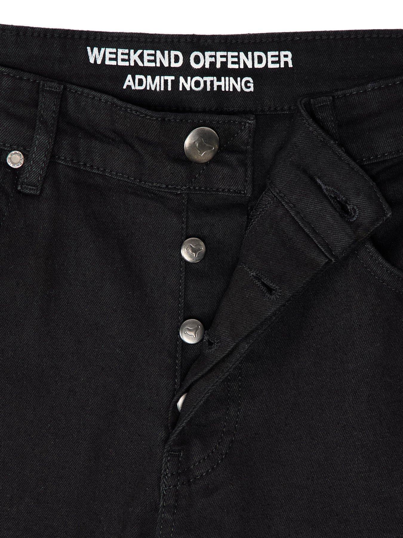  image of weekend-offender-tapered-fit-jeans-black