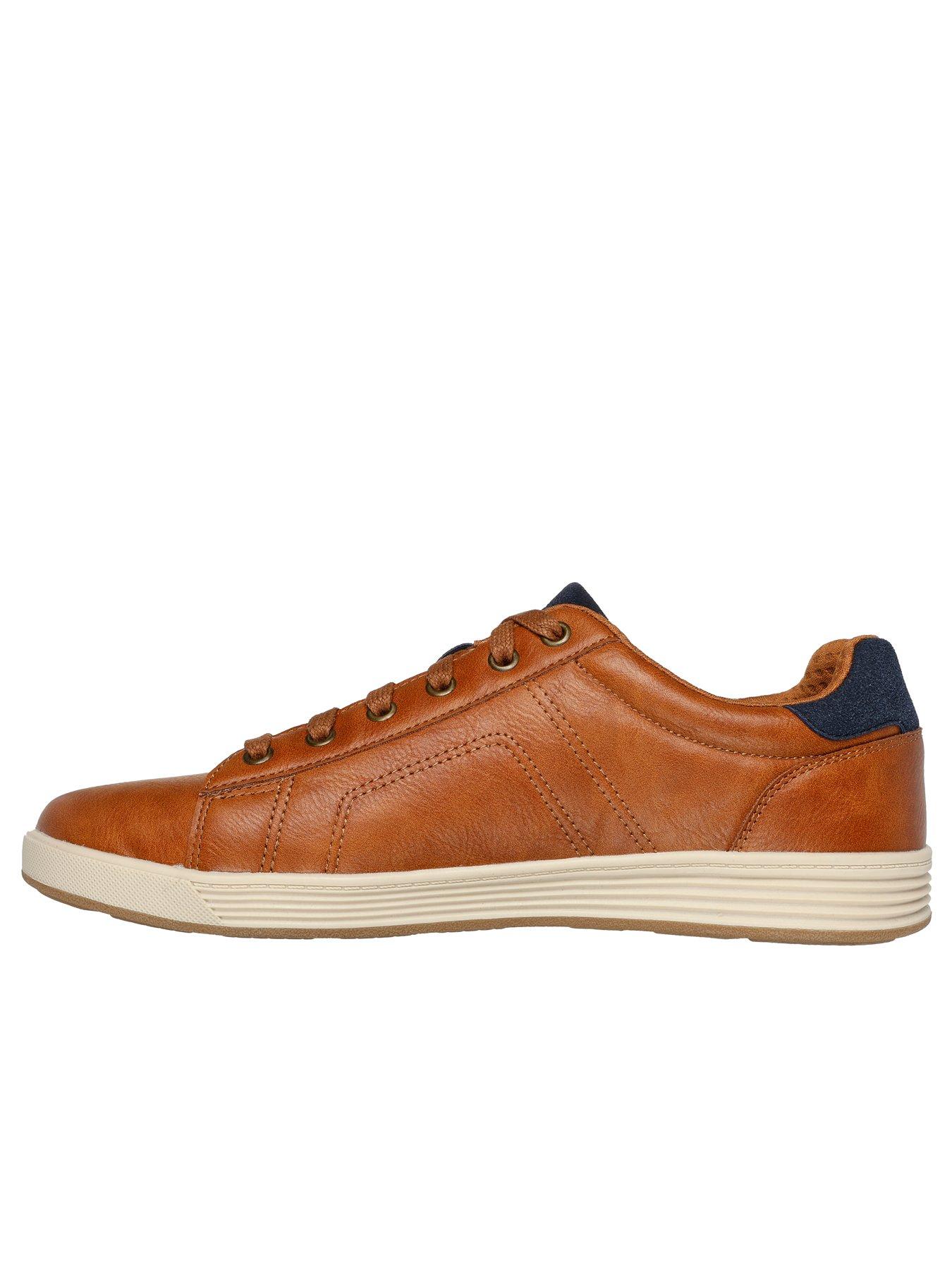  image of skechers-cavell-6-eyelet-lace-up-shoes-luggage-brown