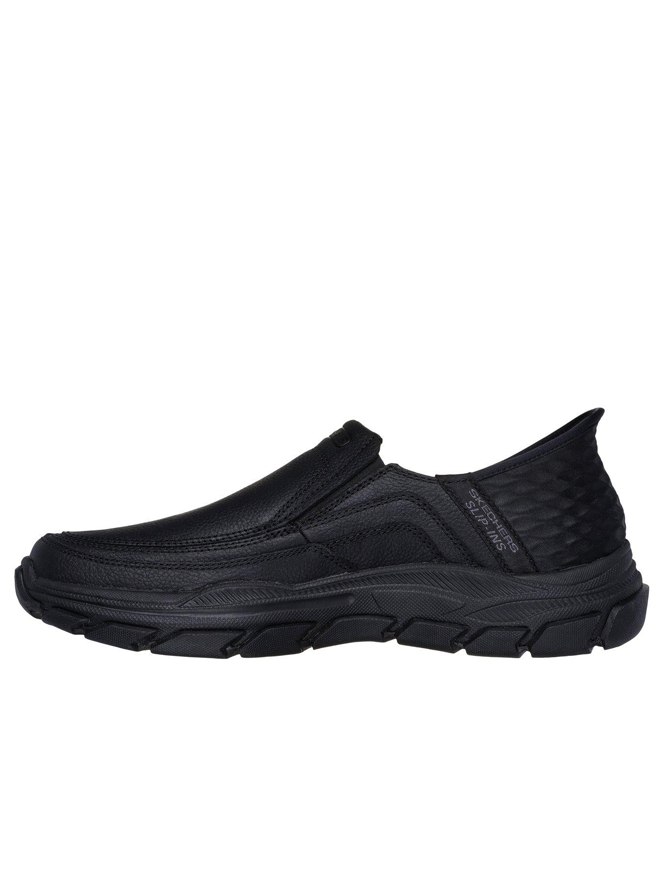  image of skechers-respected-slip-ins-casual-slip-on-shoes-black-leather