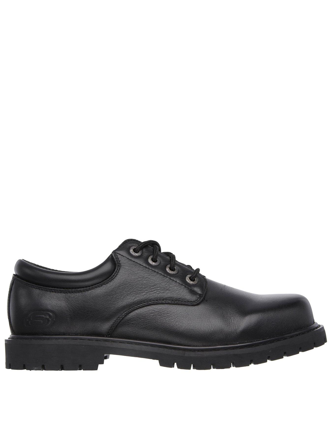 front image of skechers-work-cottonwold-elks-derby-shoe-black
