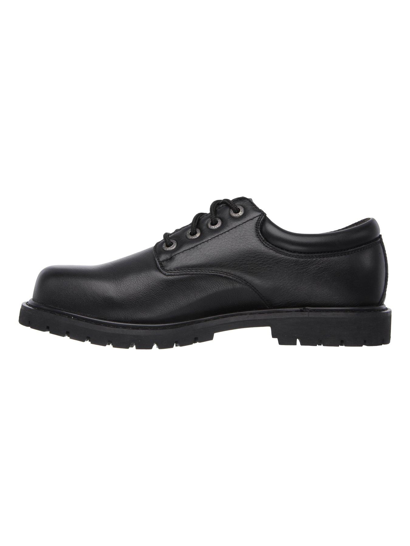  image of skechers-work-cottonwold-elks-derby-shoe-black