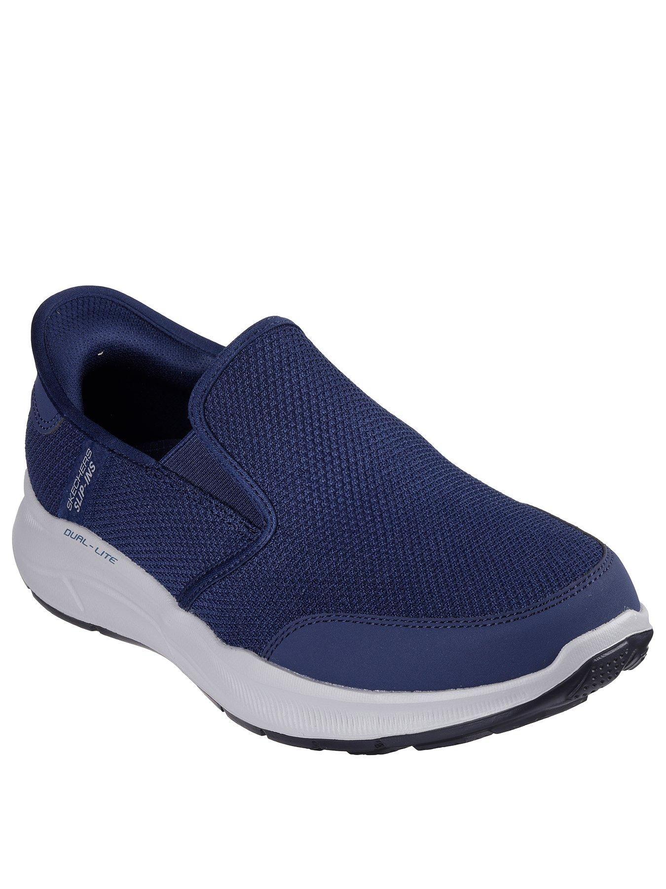  image of skechers-slip-ins-equalizer-relaxed-fit-trainers-navy-mesh