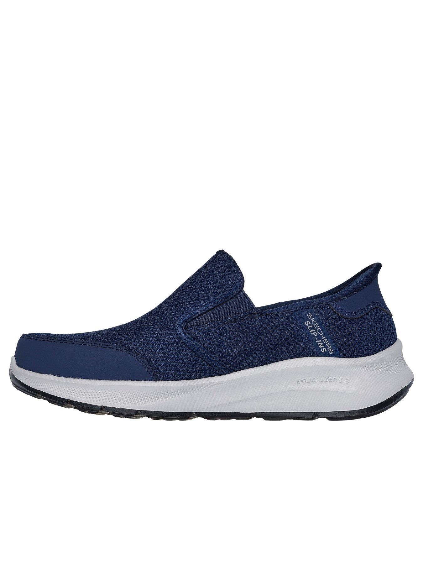  image of skechers-slip-ins-equalizer-relaxed-fit-trainers-navy-mesh