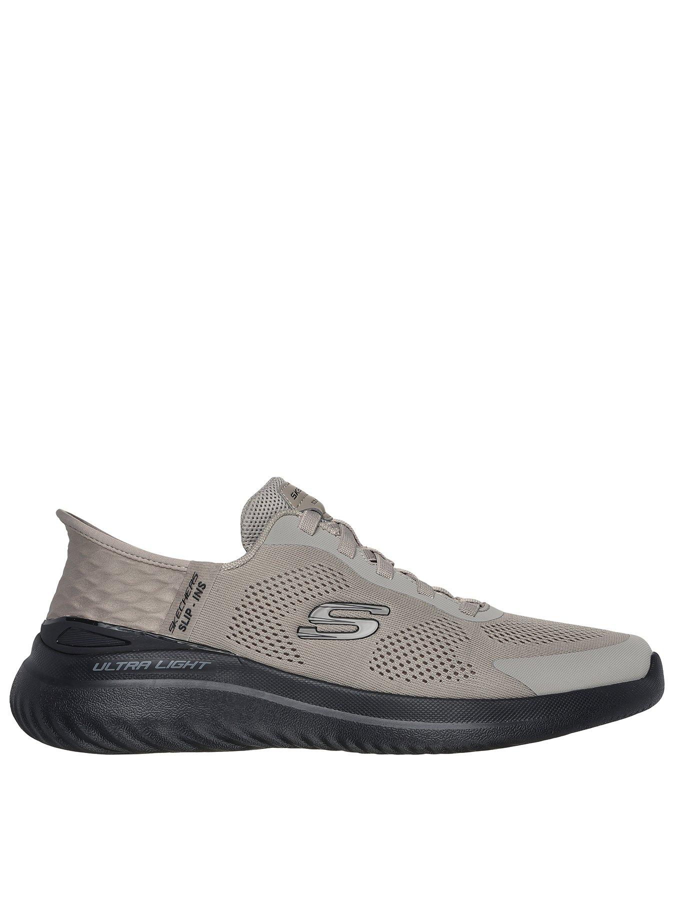 Skechers Bounder Slip-Ins Trainers - Taupe Mesh