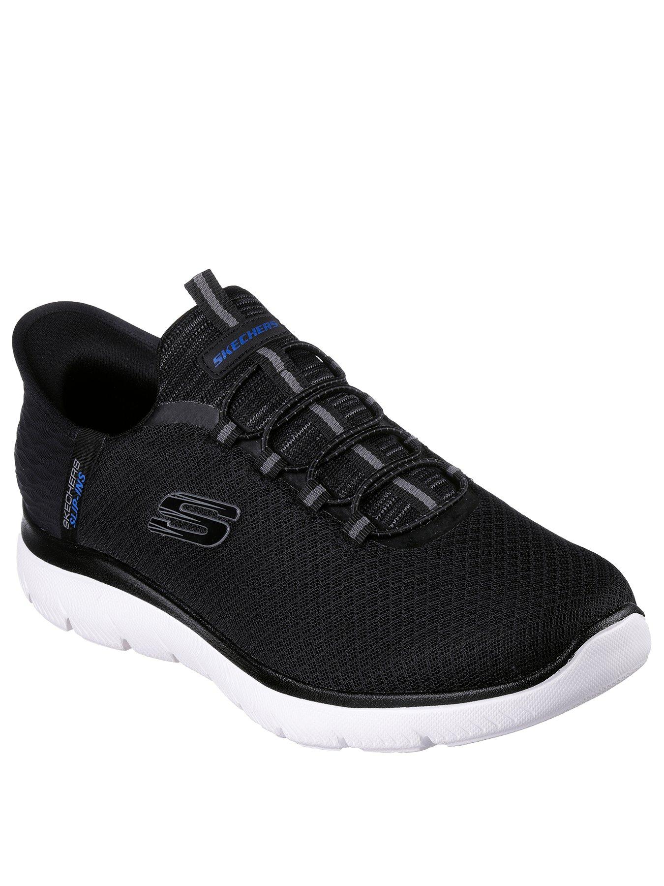 image of skechers-summits-slip-ins-trainers-black-mesh