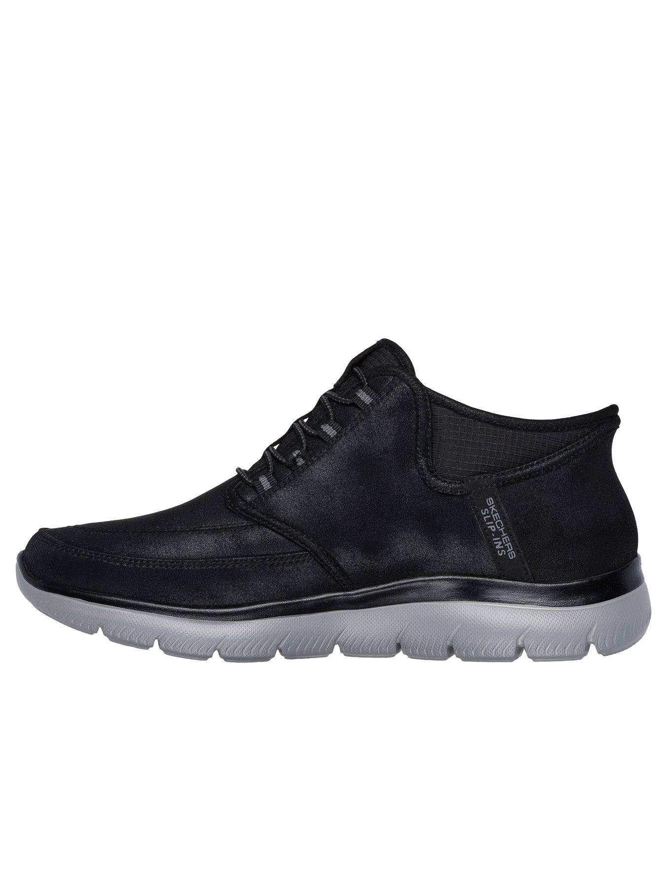 Image 5 of 5 of Skechers Summits Slip-Ins Bungee Lace Mid Lace Up Shoes - Black Suede