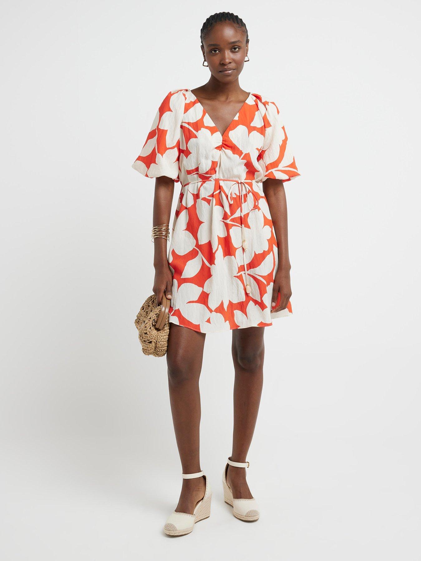 River island red and white dress sales