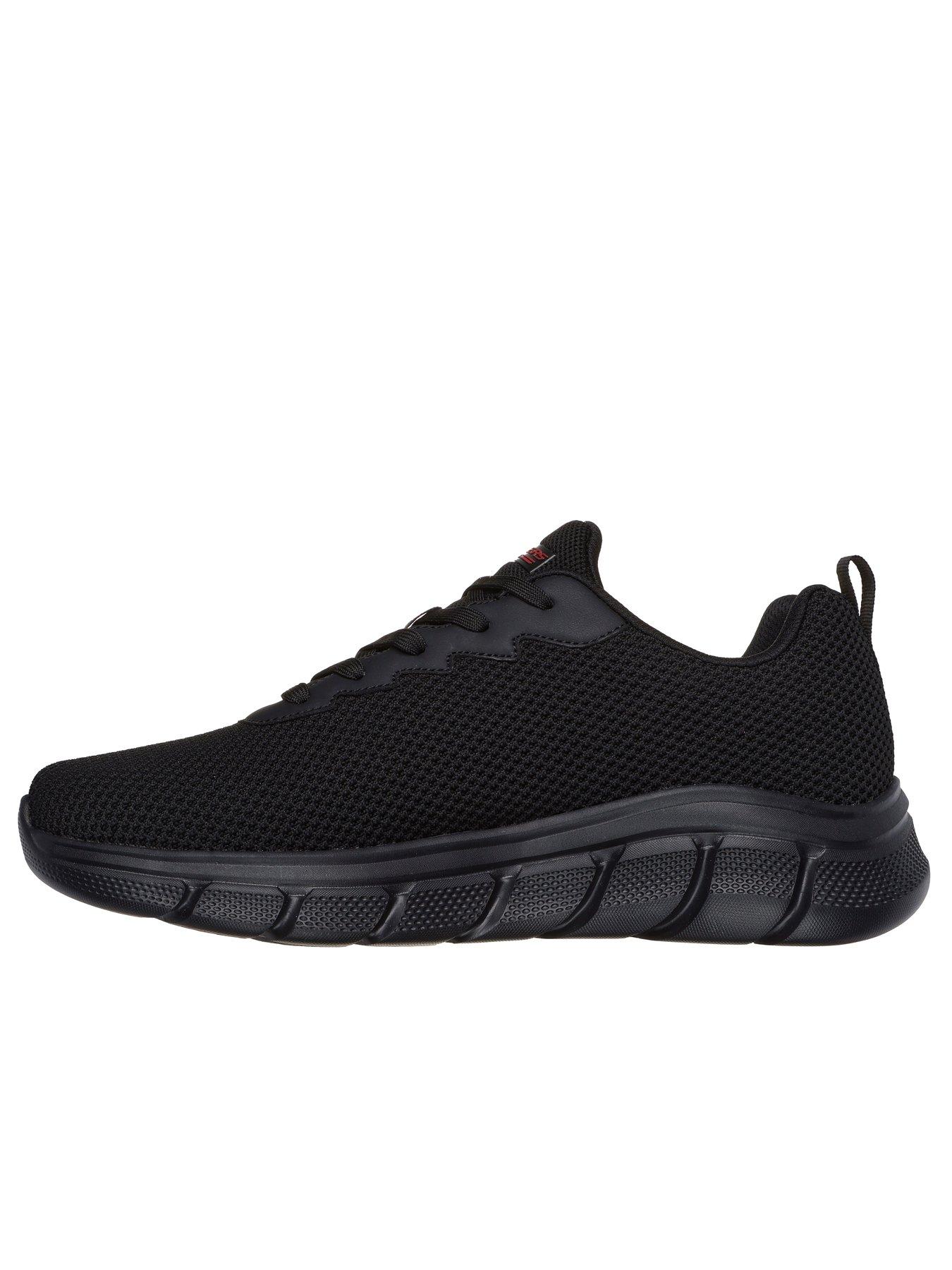  image of skechers-bobs-b-flex-lace-up-knit-trainers-black-knit