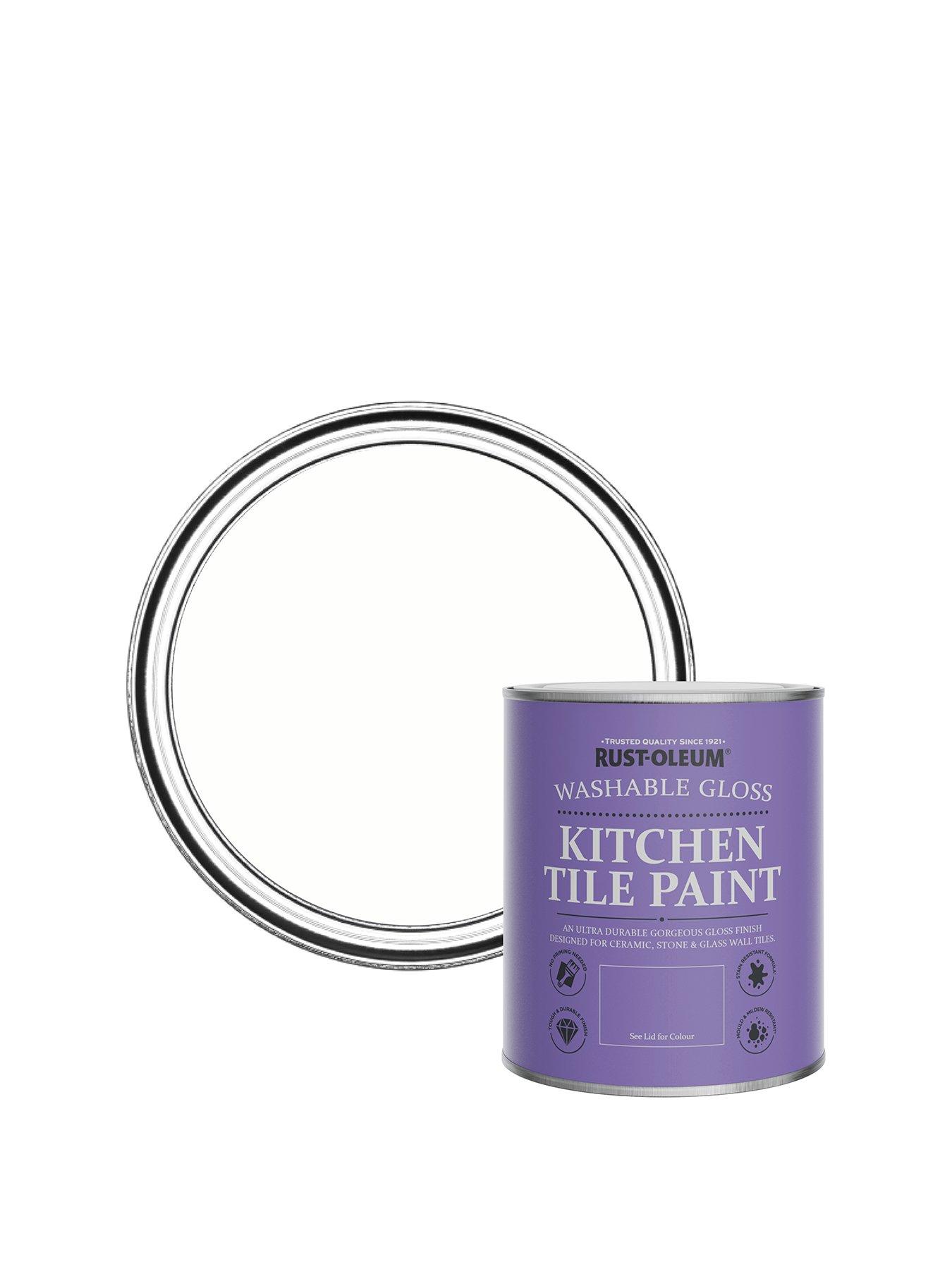 Image 1 of 6 of Rust-Oleum Kitchen Tile Gloss Chalk White 750ml