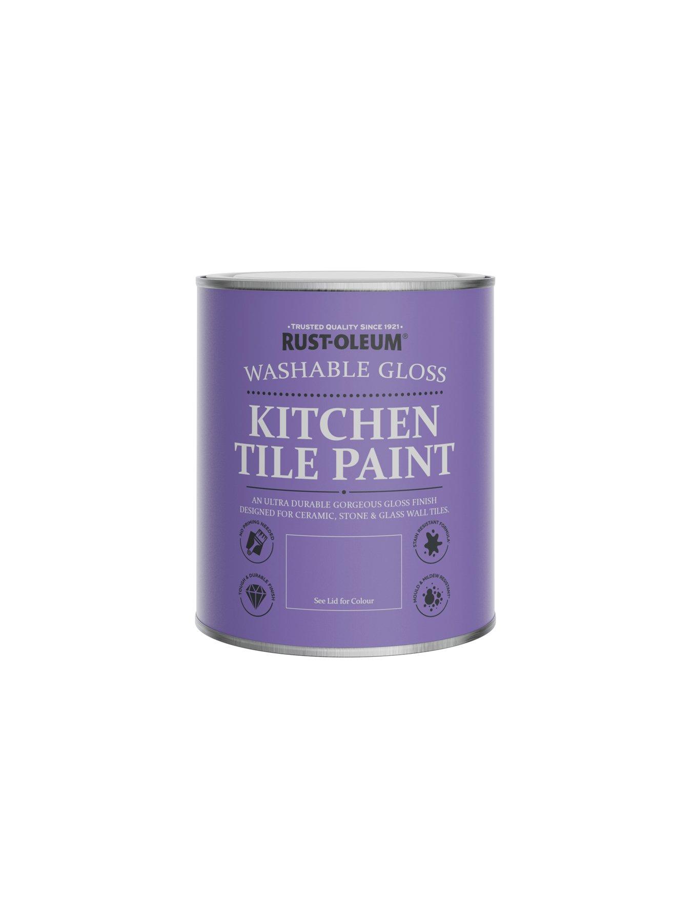 Image 5 of 6 of Rust-Oleum Gloss Finish Kitchen Tile Paint in Winter Grey &ndash; 750 ml Tin