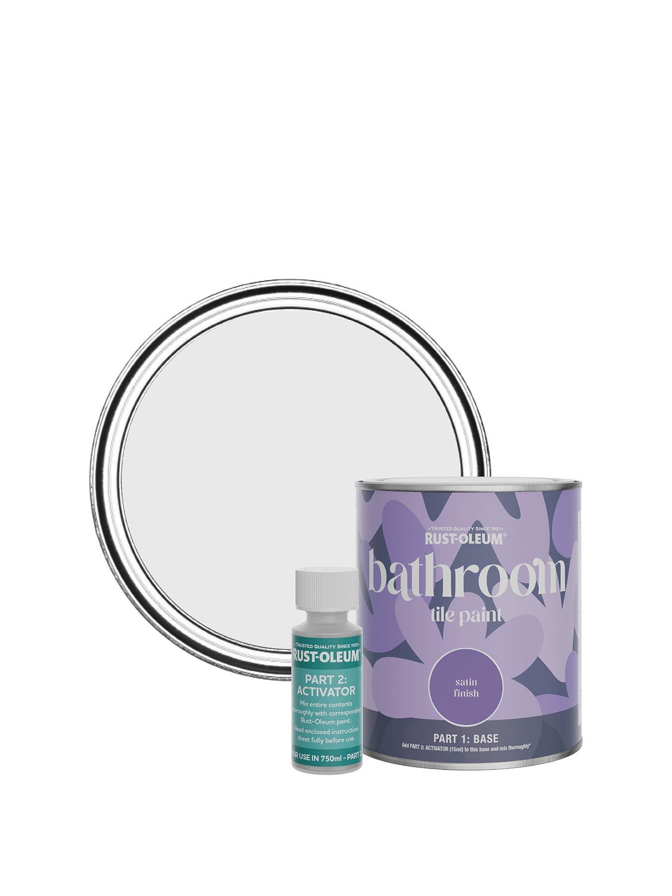 Image 1 of 6 of Rust-Oleum Satin Finish Bathroom Tile Paint with Activator in Monaco Mist - 750 ml tin
