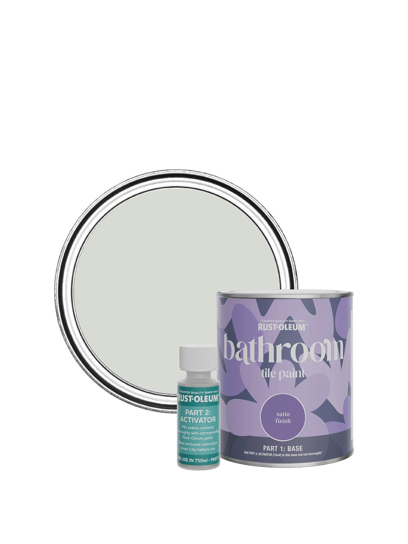 Rust-Oleum Satin Finish Bathroom Tile Paint with Activator in Winter Grey - 750 ml tin