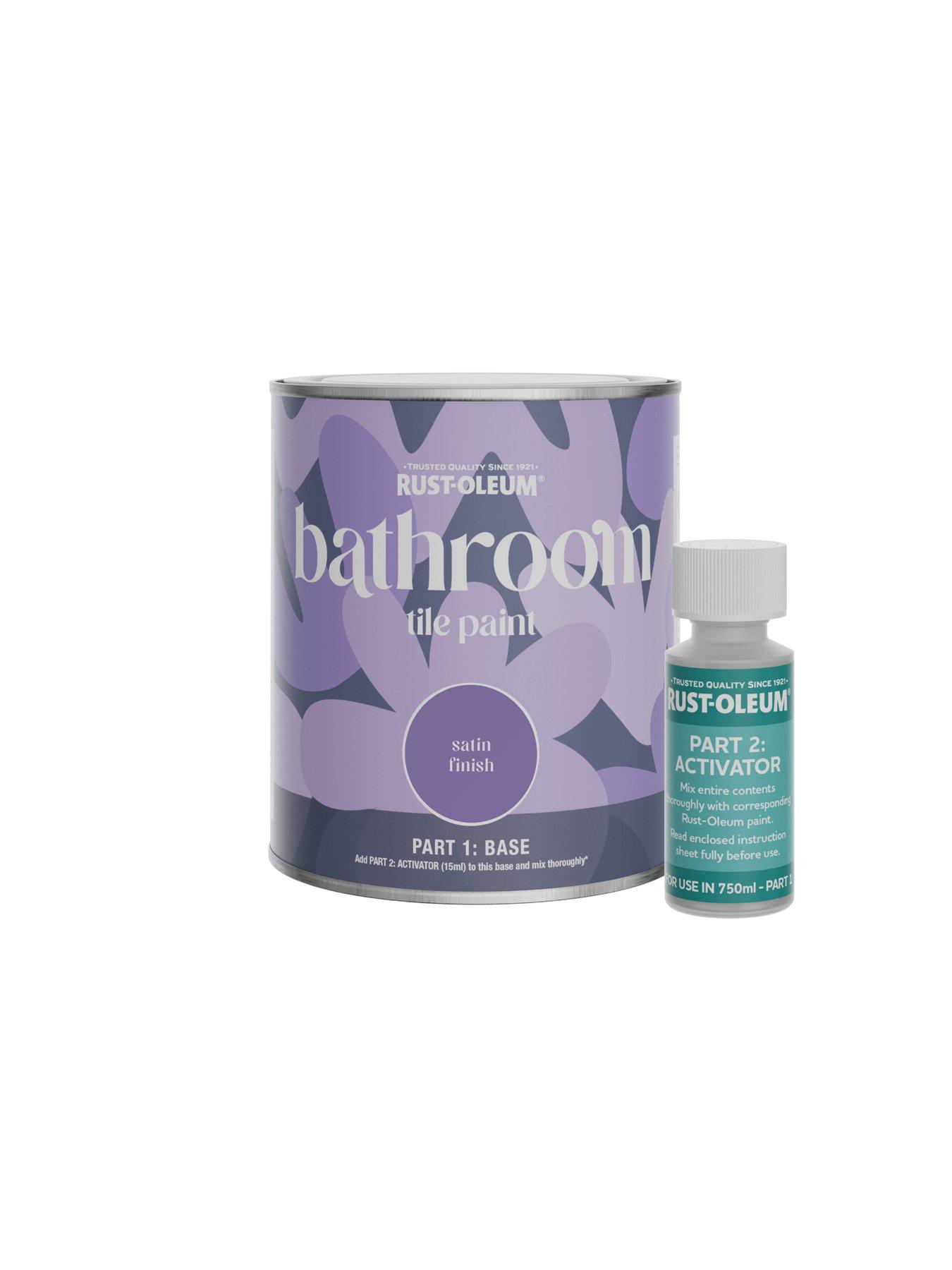 Image 5 of 6 of Rust-Oleum Satin Finish Bathroom Tile Paint with Activator in Winter Grey - 750 ml tin