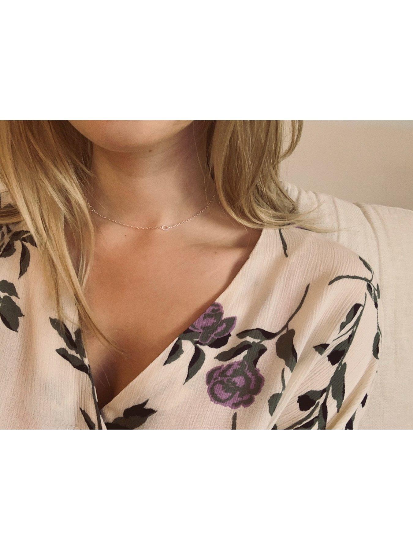  image of elk-bloom-simple-silver-choker-chain-necklace-silver