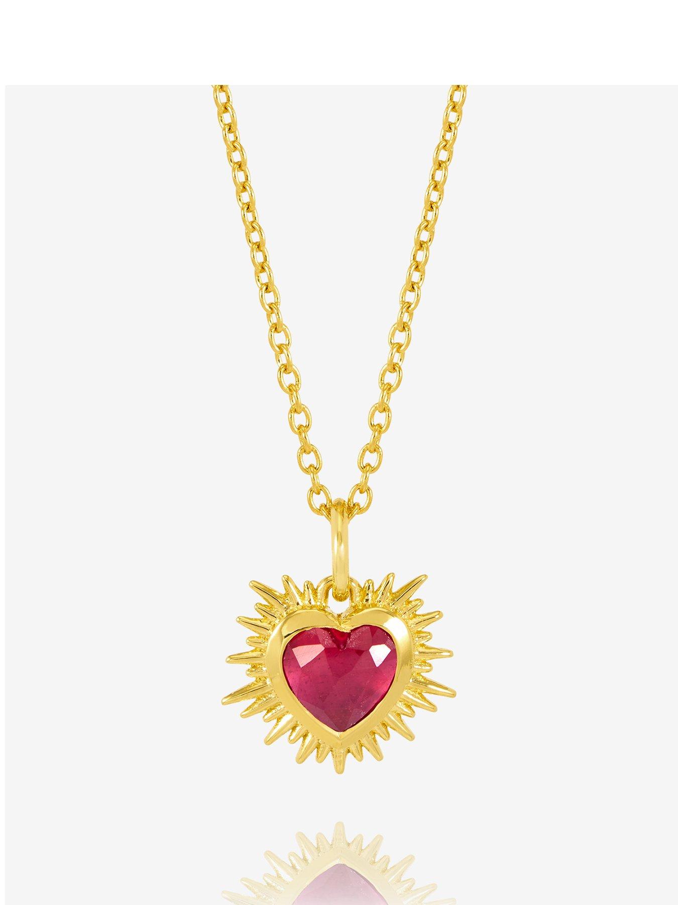 undefined Personalised Electric Love Birthstone Heart Necklace