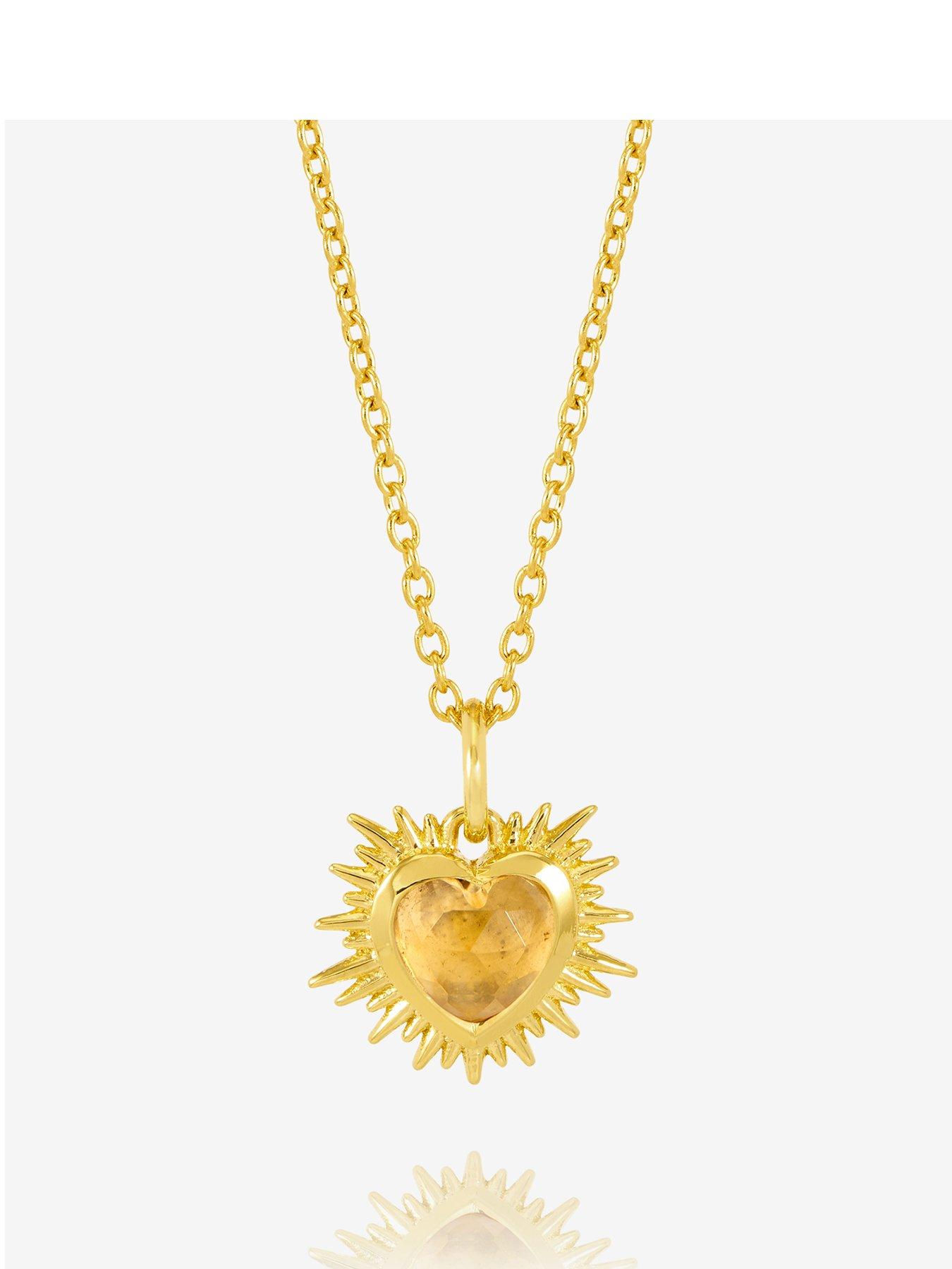 undefined Personalised Electric Love Birthstone Heart Necklace