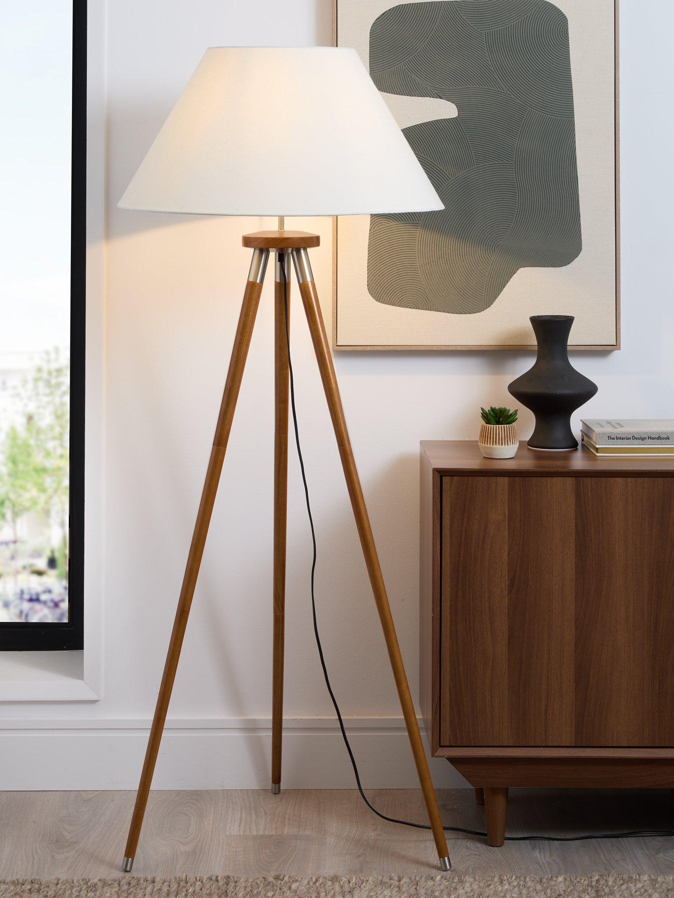 undefined Wood Tripod Floor Lamp
