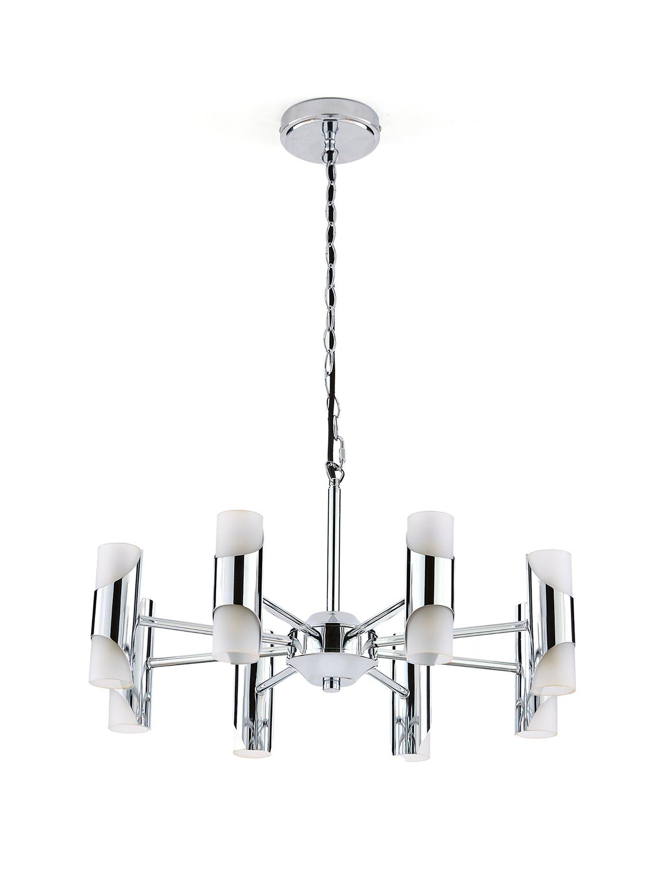 stillFront image of the-very-collection-statement-8-arm-retro-glass-chrome-ceiling-light
