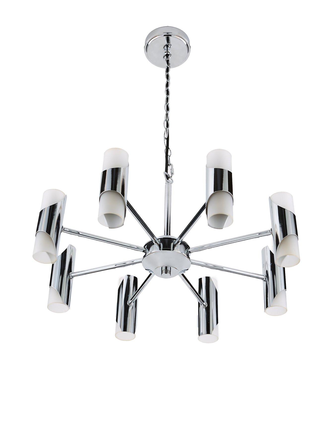 Image 7 of 7 of Very Home Statement 8-Arm Retro Glass Chrome Ceiling Light
