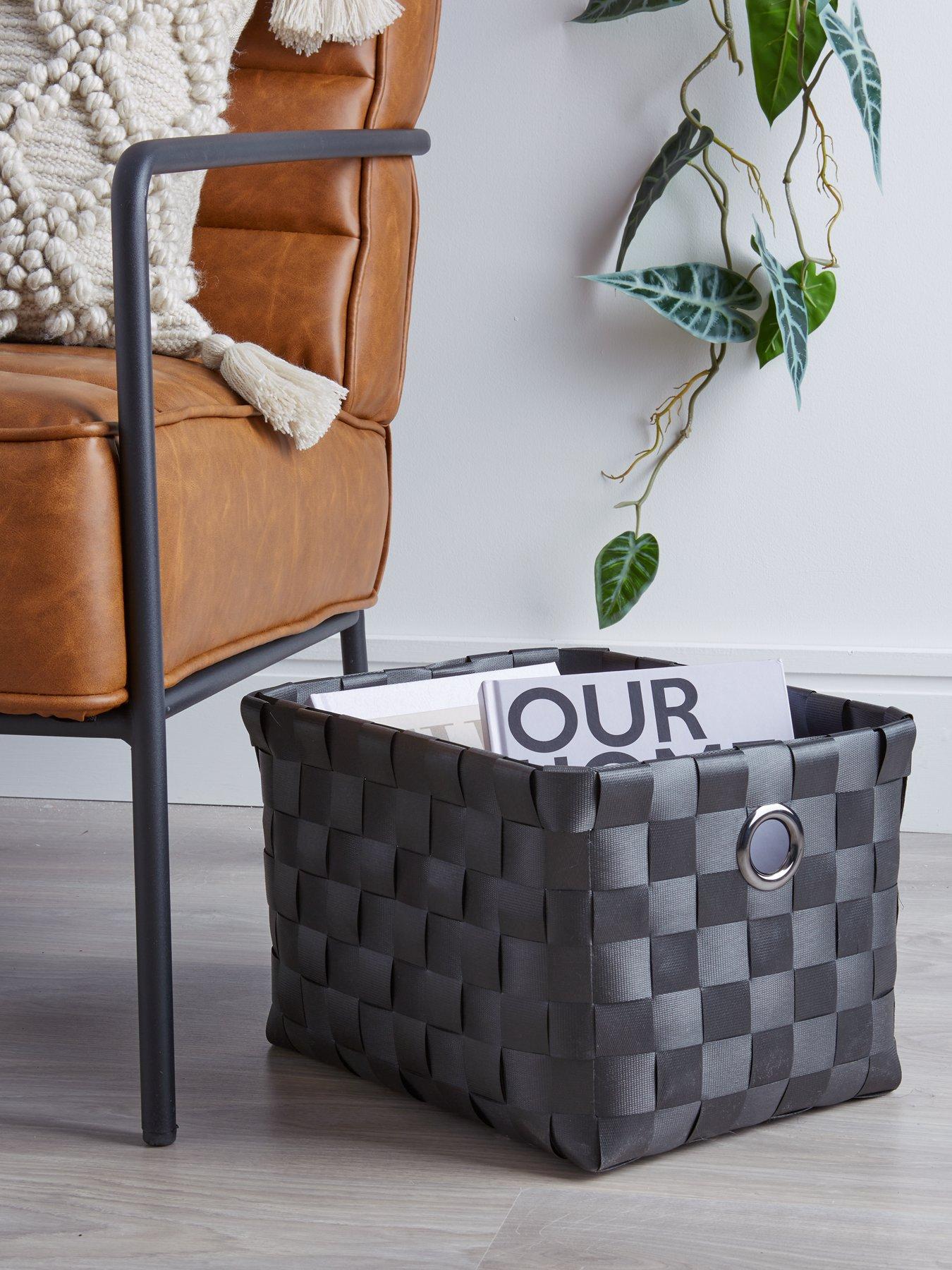 Very Home Faux Leather Woven Storage 34x27x22.5cm