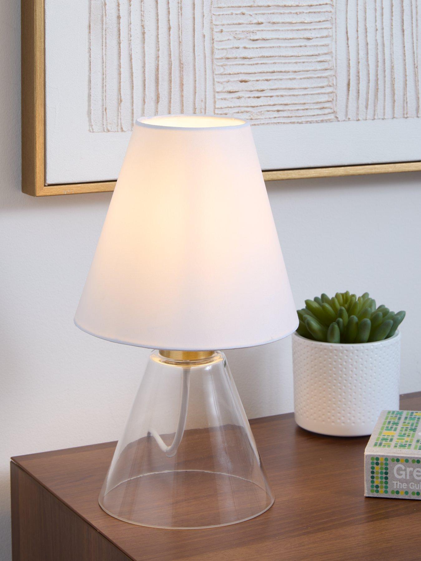 front image of the-very-collection-conical-glass-table-lamp-23cm