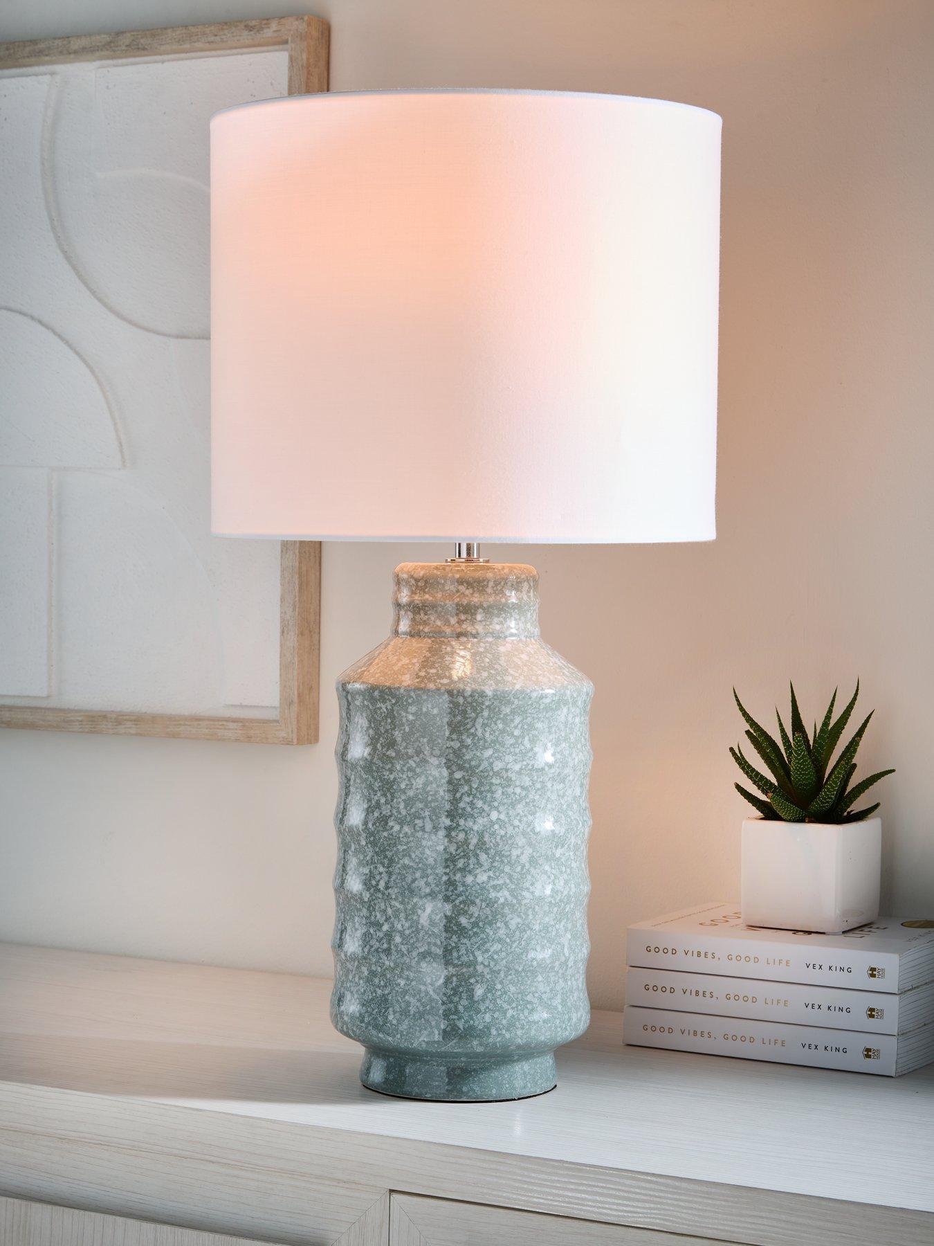 Image 1 of 7 of The Very Collection Ceramic Ripple Table Lamp
