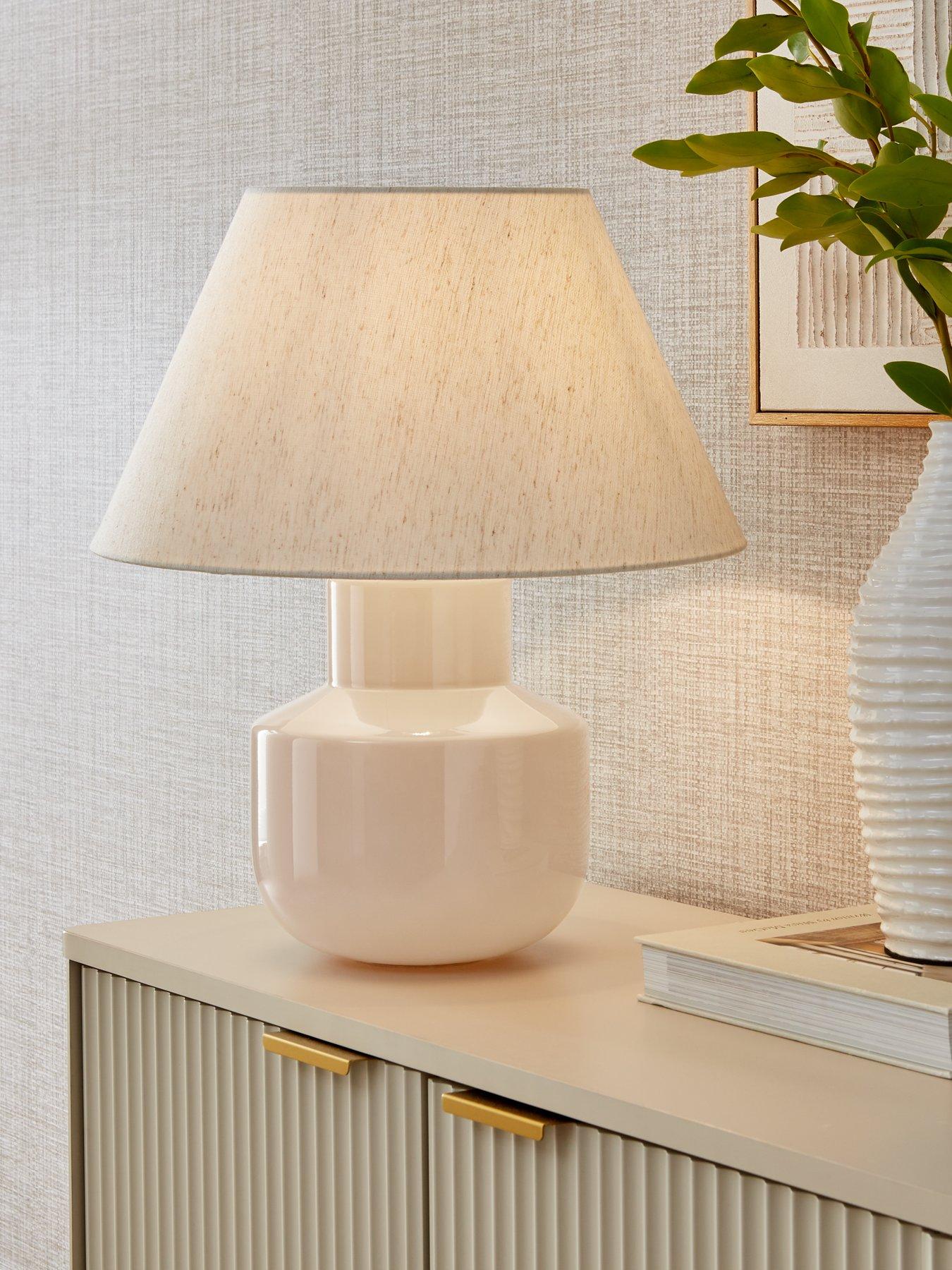 undefined Milky Glass Urn Table Lamp